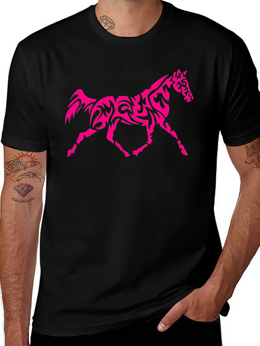Horse Tribal Graphic Black T-Shirt