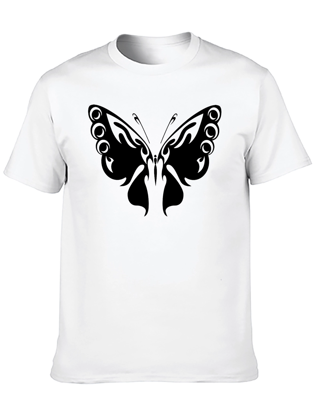 Butterfly Graphic Tee - Stylish Black Cotton T-Shirt