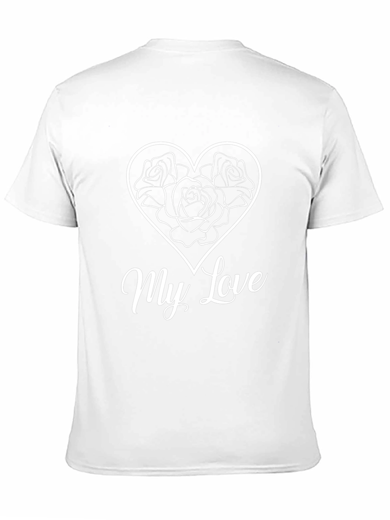 My Love Rose Heart Black T-Shirt