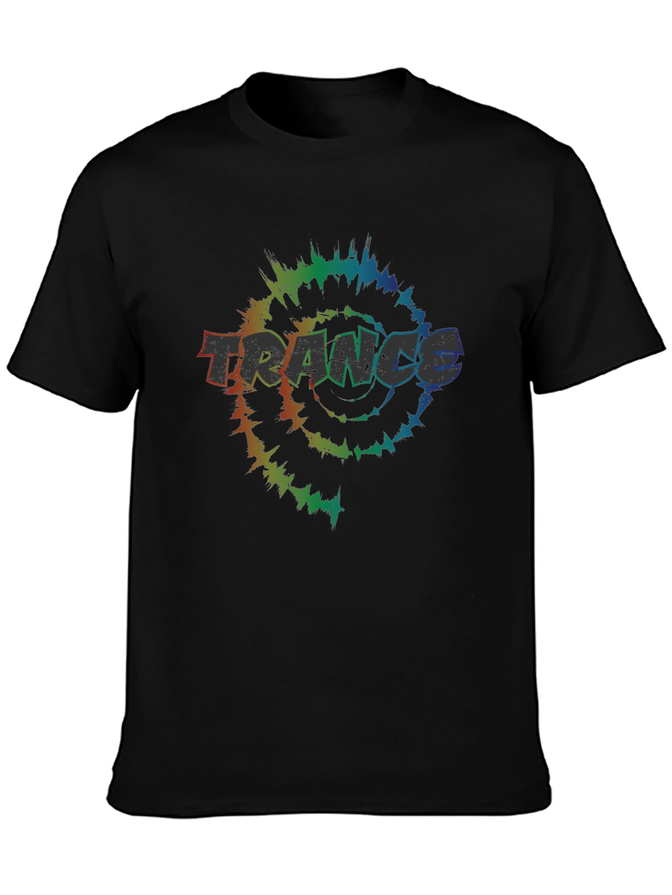 Trance Tie-Dye Graphic Tee - Black Cotton T-Shirt