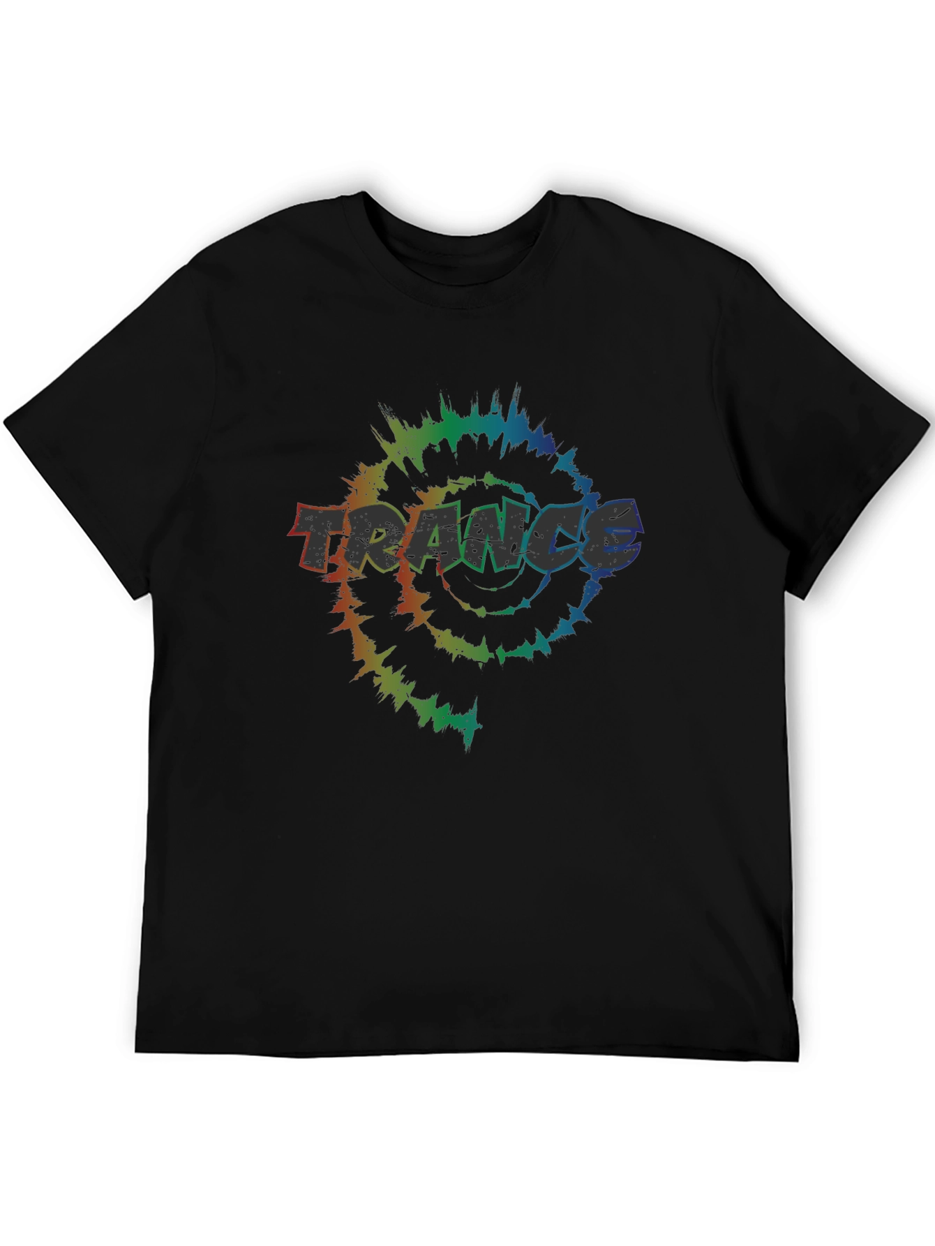 Trance Tie-Dye Graphic Tee - Black Cotton T-Shirt