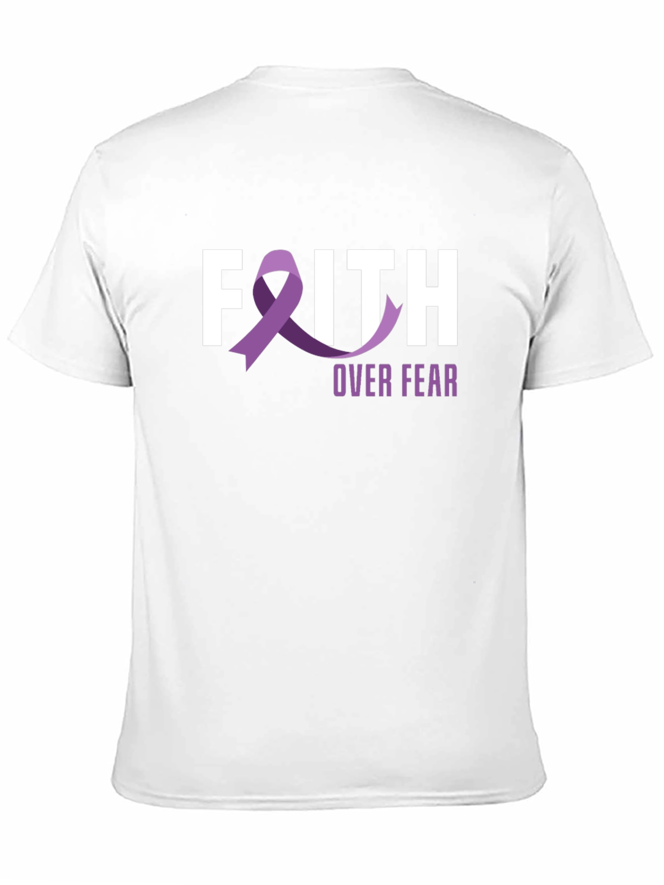 Faith Over Fear Awareness Ribbon Graphic T-Shirt