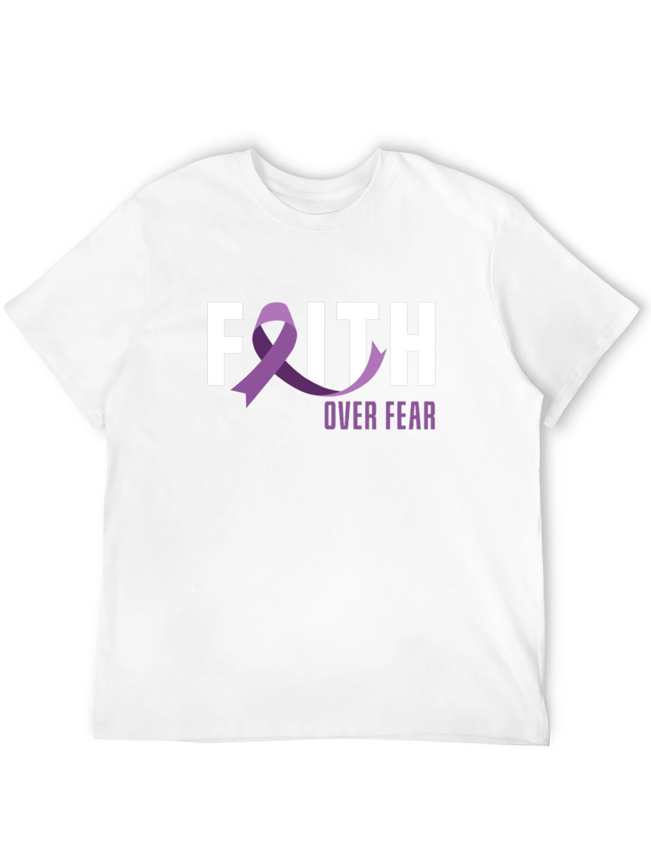Faith Over Fear Awareness Ribbon Graphic T-Shirt