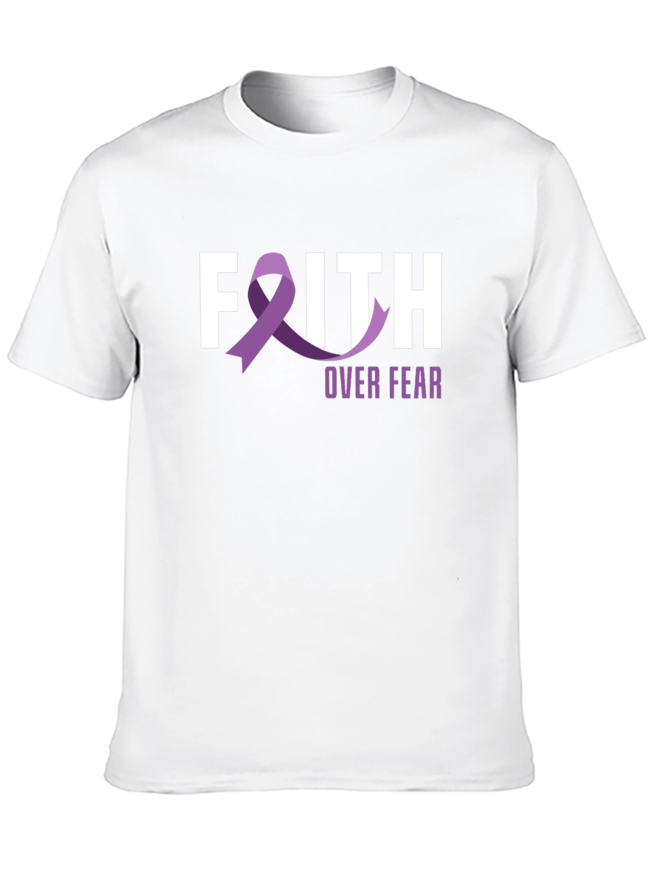 Faith Over Fear Awareness Ribbon Graphic T-Shirt