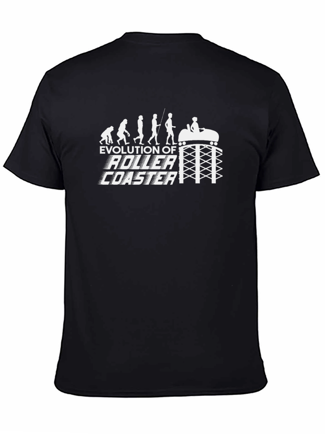 Evolution of Roller Coaster Black T-Shirt