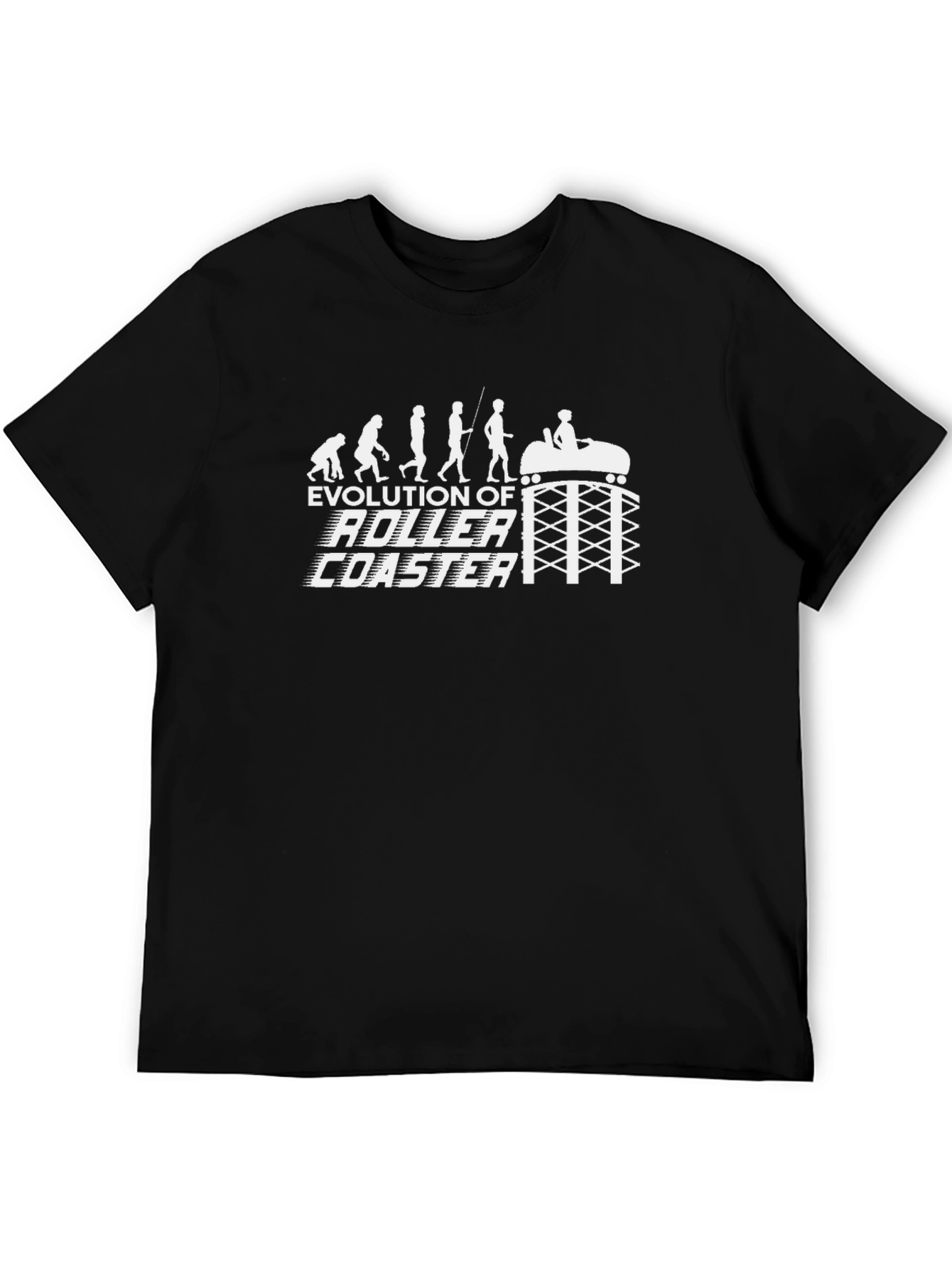 Evolution of Roller Coaster Black T-Shirt