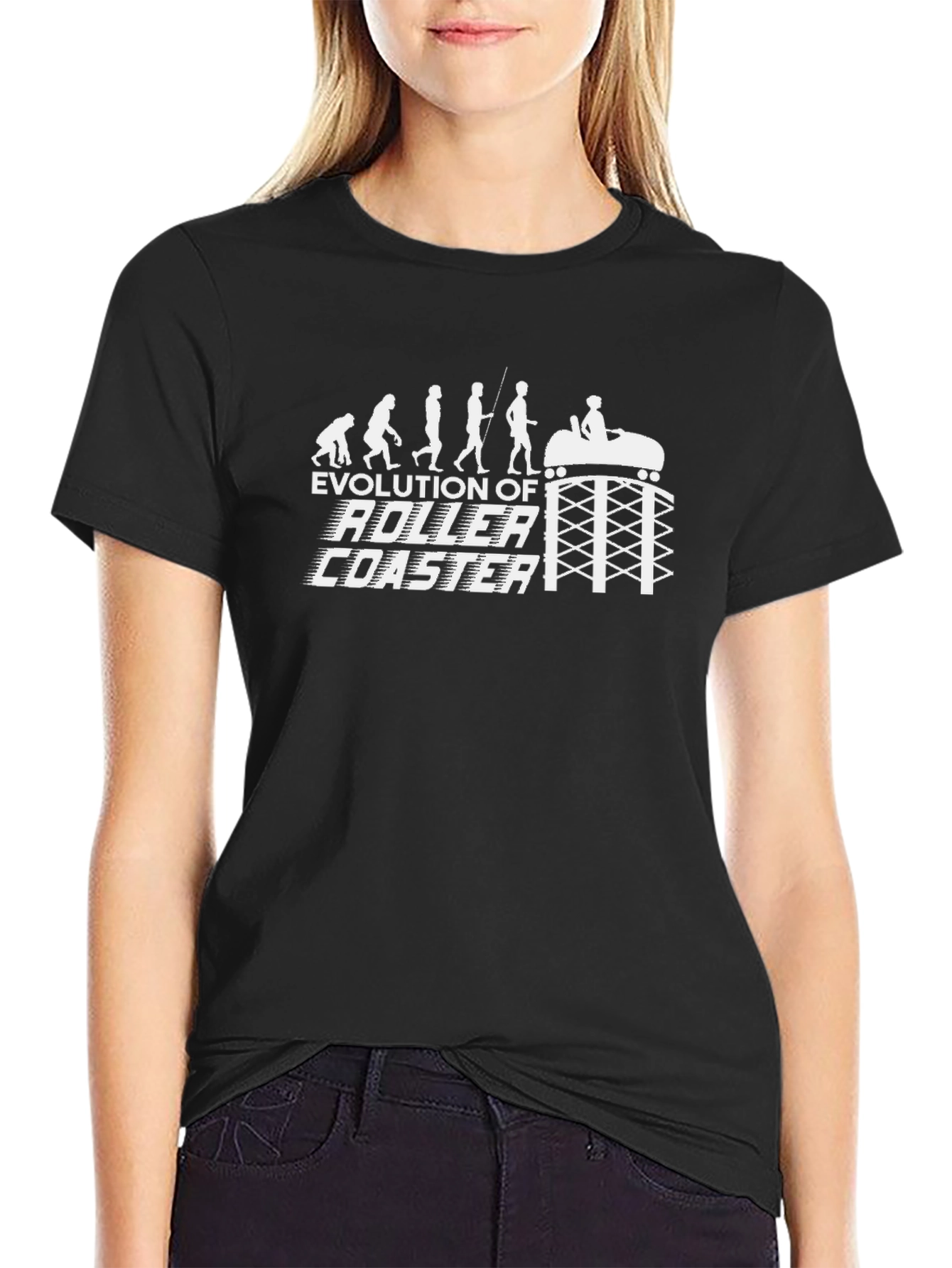 Evolution of Roller Coaster Black T-Shirt