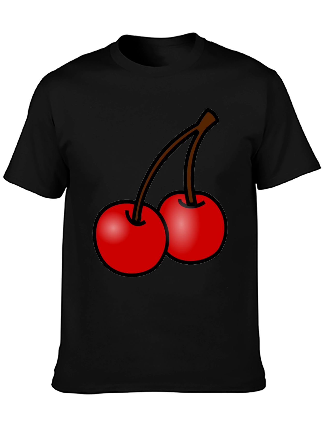 Cherry Graphic Black T-Shirt - Stylish Fruit Tee