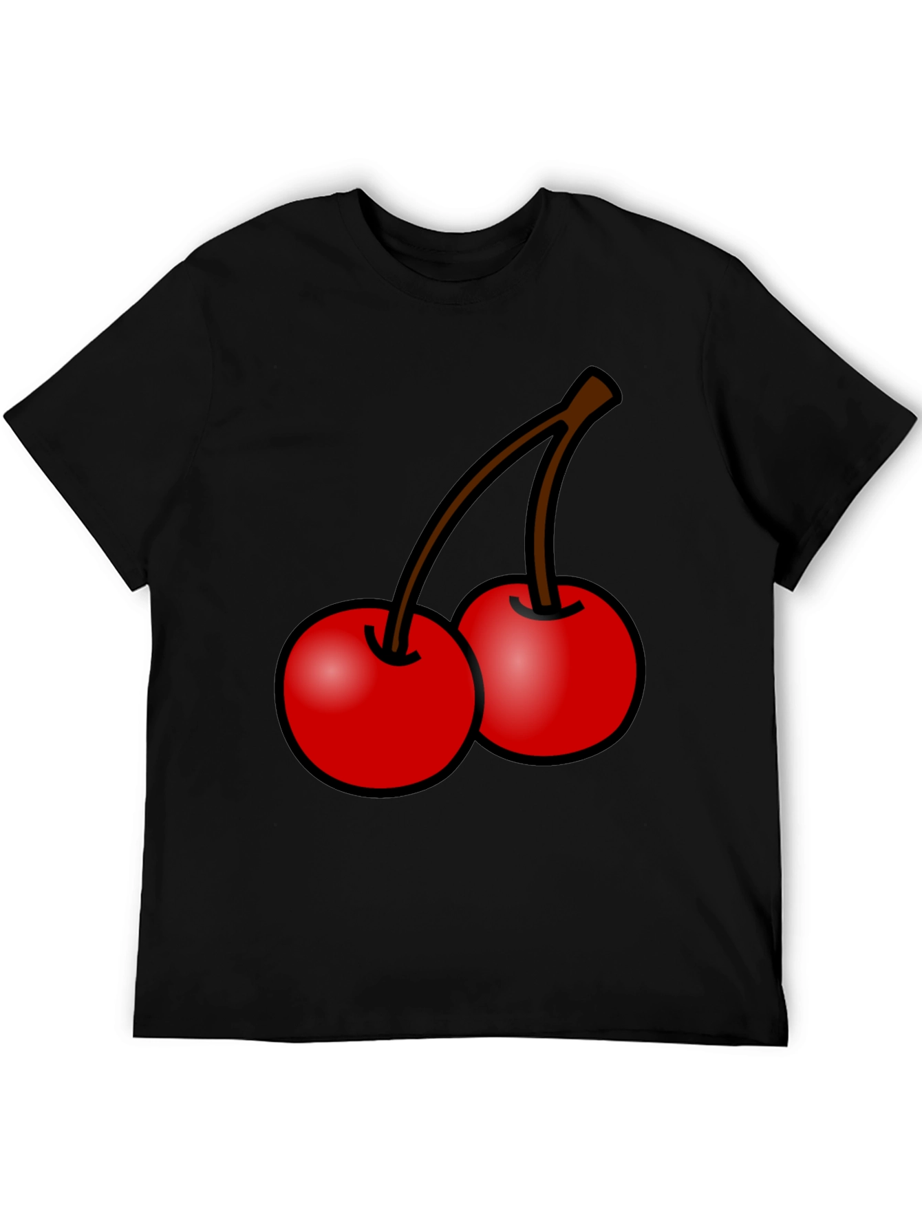 Cherry Graphic Black T-Shirt - Stylish Fruit Tee
