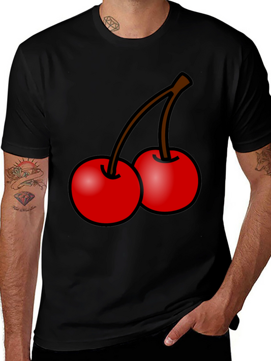 Cherry Graphic Black T-Shirt - Stylish Fruit Tee