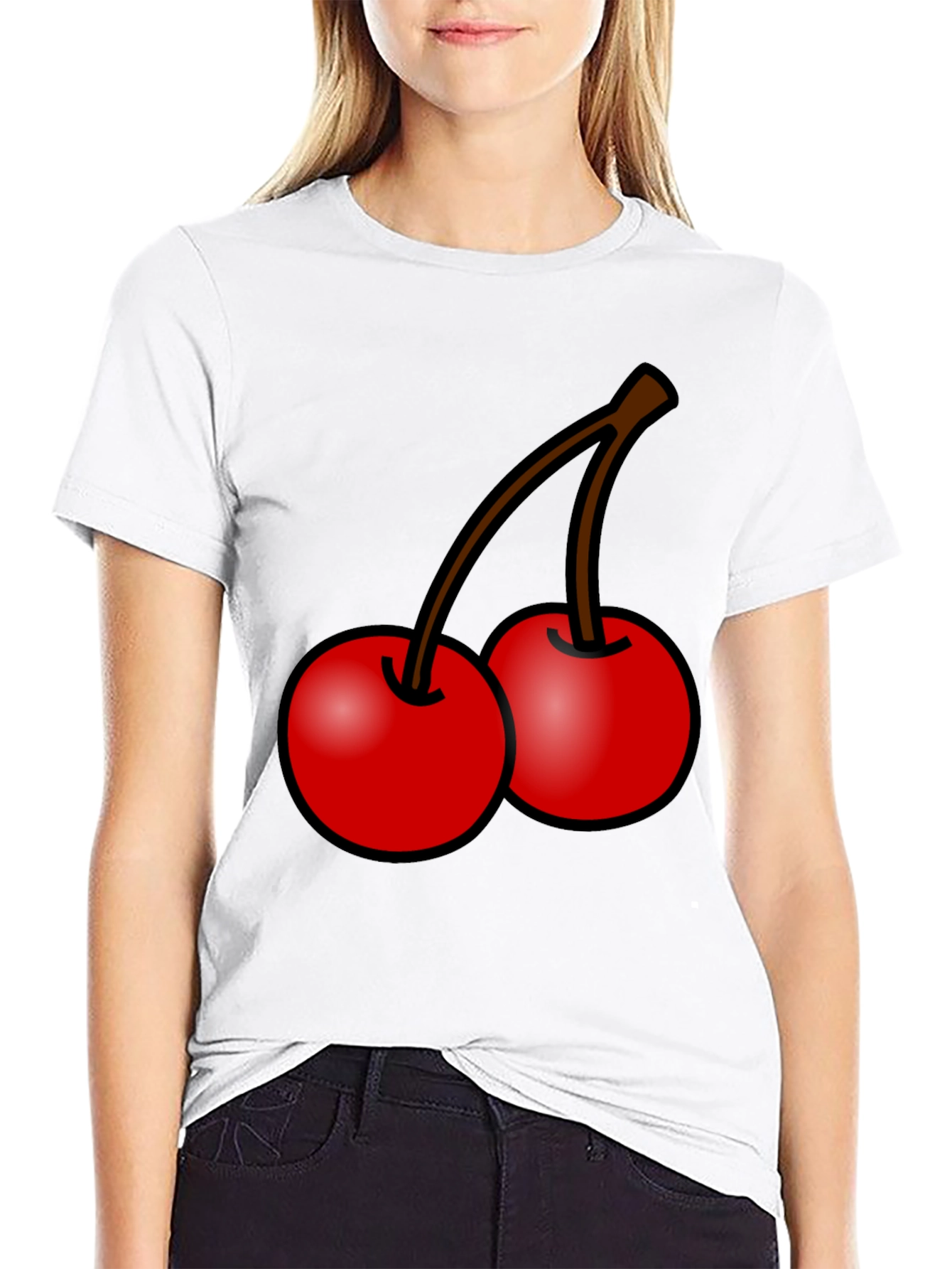 Cherry Graphic Black T-Shirt - Stylish Fruit Tee
