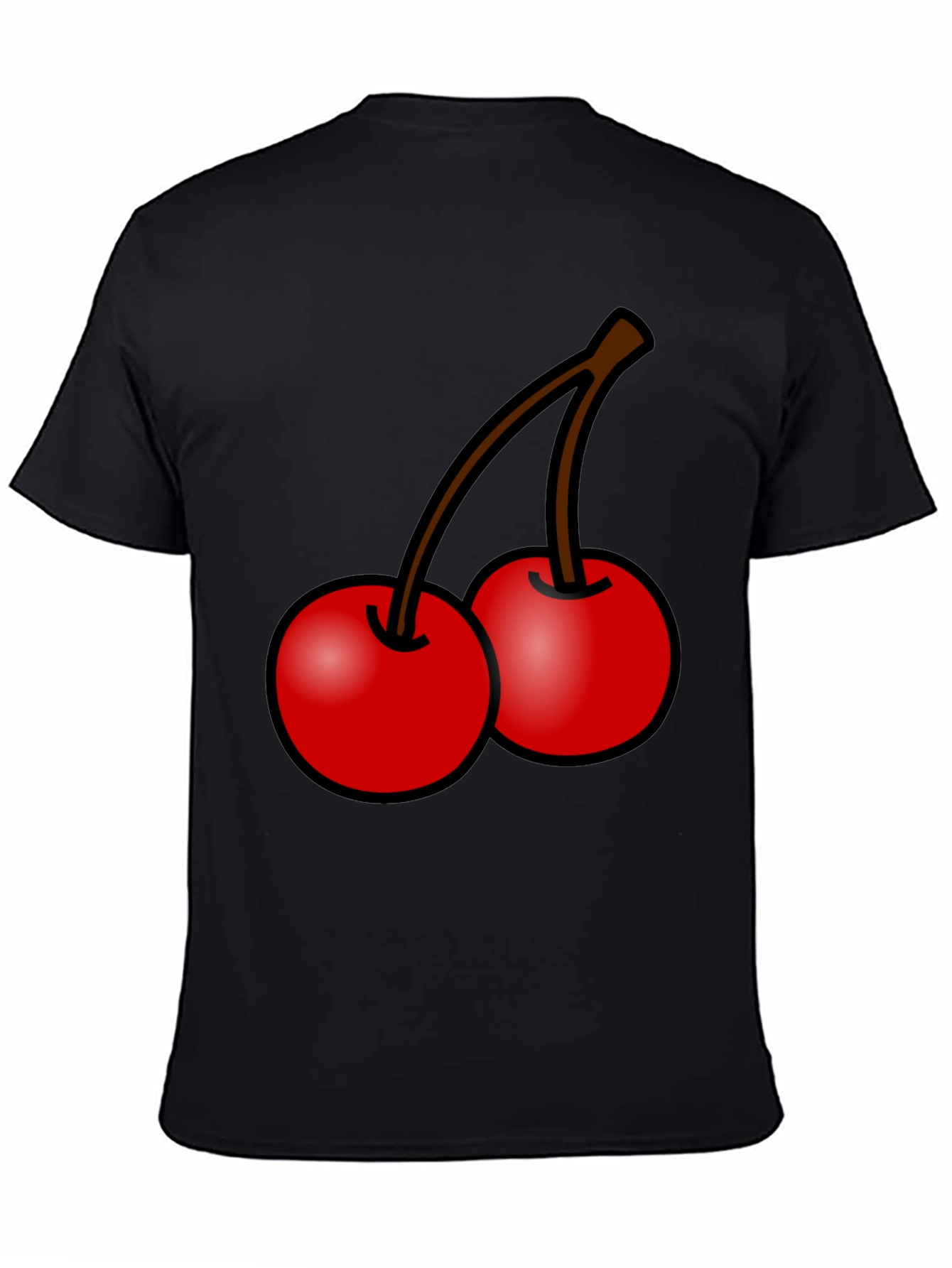 Cherry Graphic Black T-Shirt - Stylish Fruit Tee