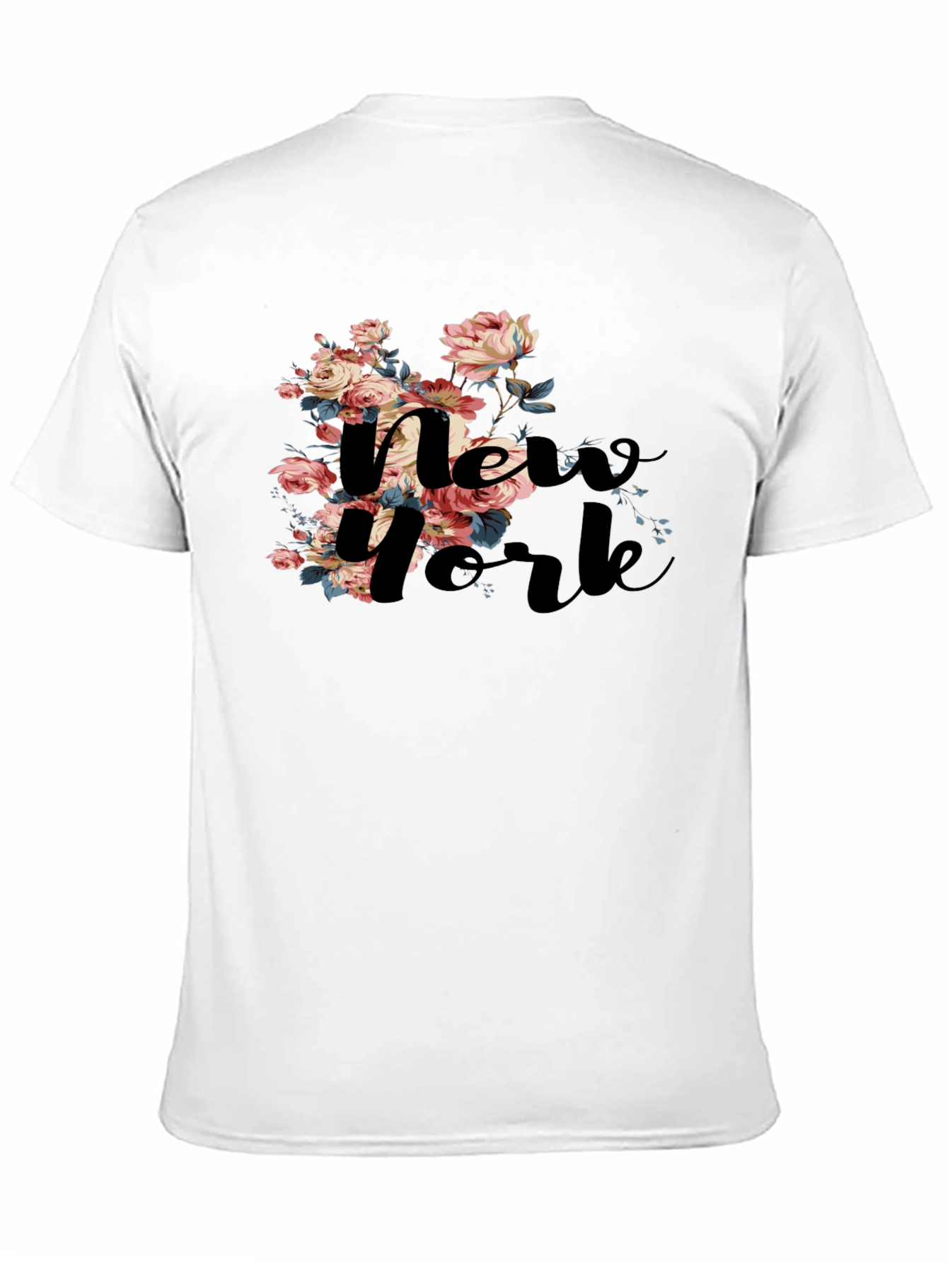 Floral New York Black T-Shirt