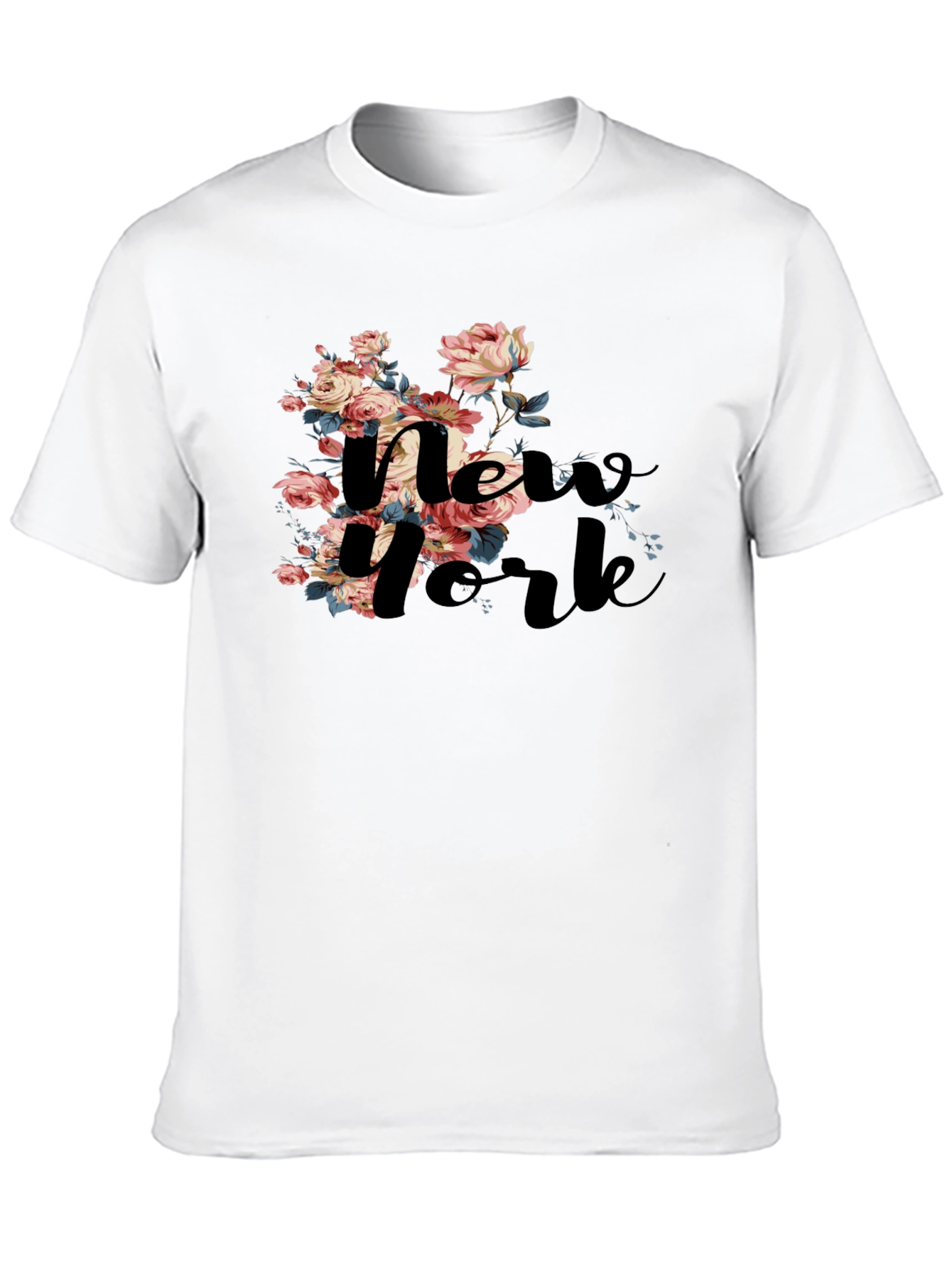 Floral New York Black T-Shirt