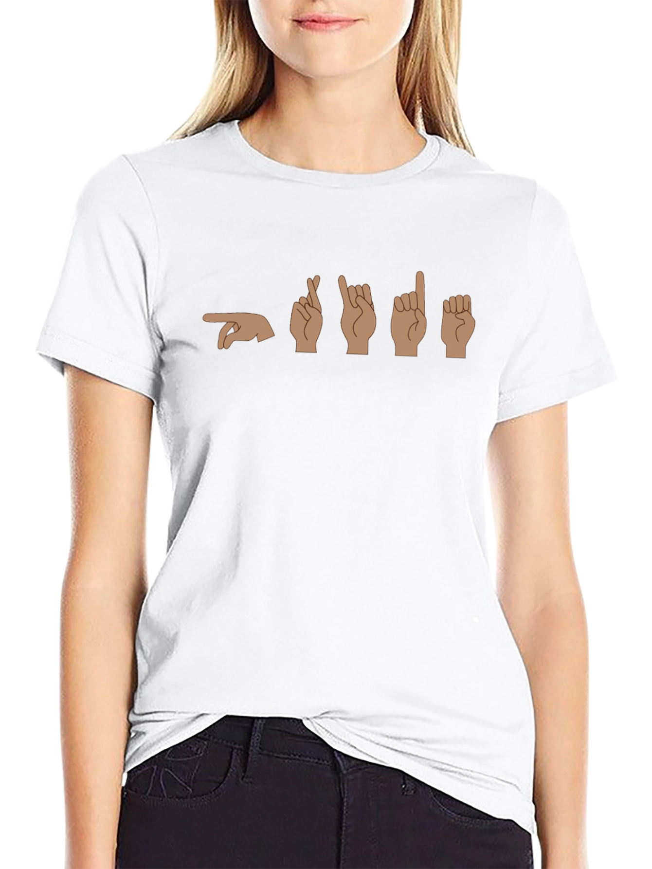 Fingerspelling T-Shirt - Black Cotton Tee