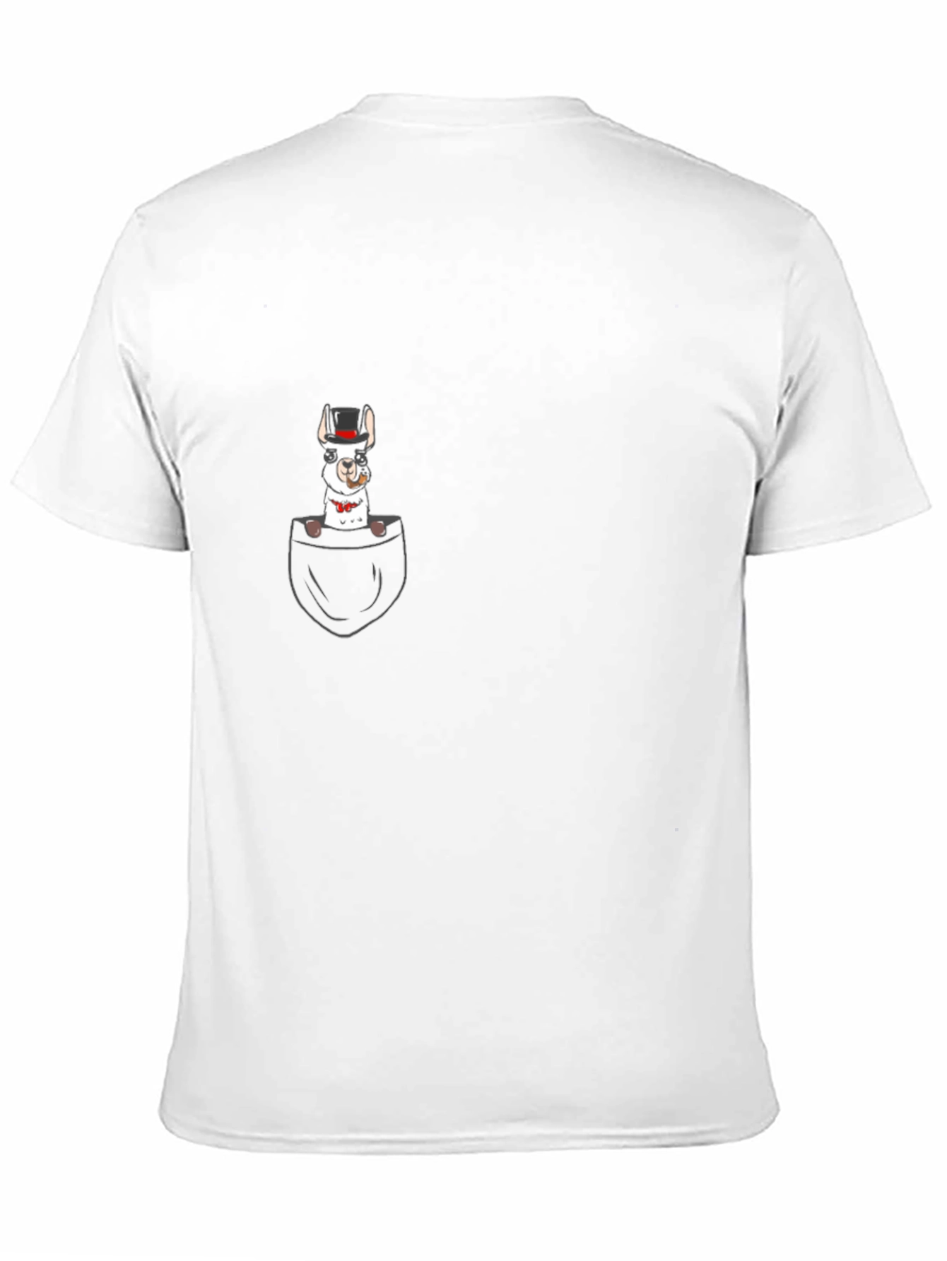 Llama in Pocket Graphic Tee - Black Cotton T-Shirt