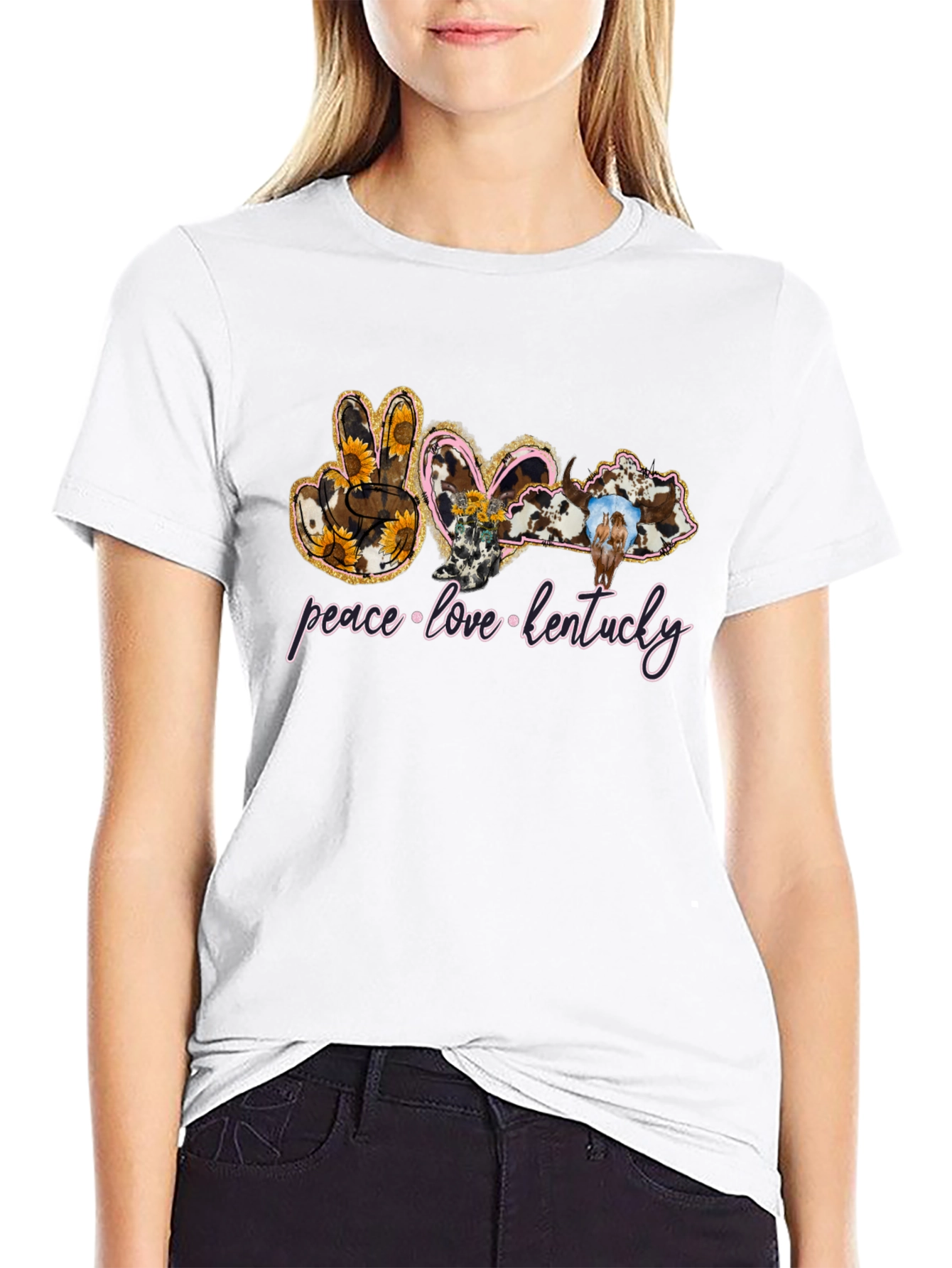 Peace Love Kentucky Graphic T-Shirt