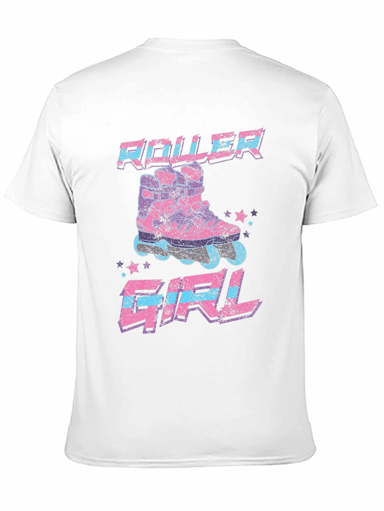 Roller Girl Retro Graphic Tee - Black Cotton T-Shirt