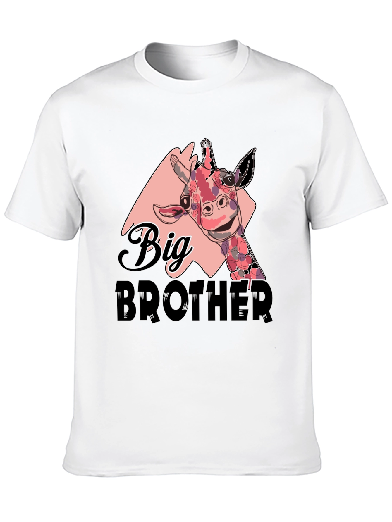 Big Brother Giraffe T-Shirt - Black Cotton Tee