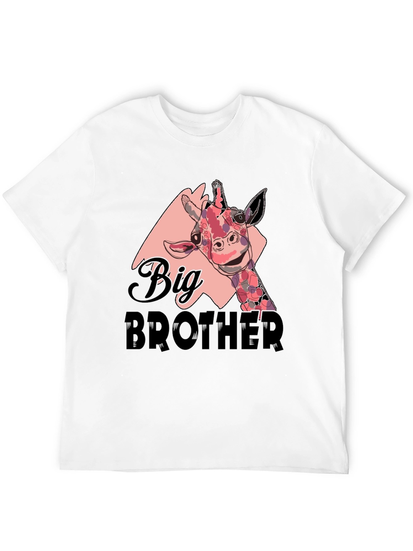 Big Brother Giraffe T-Shirt - Black Cotton Tee