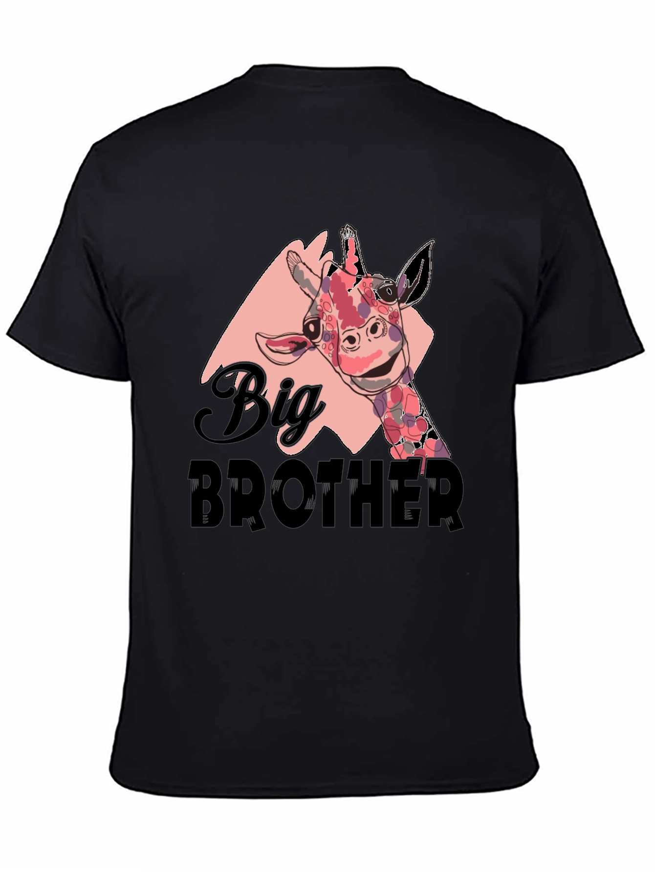 Big Brother Giraffe T-Shirt - Black Cotton Tee