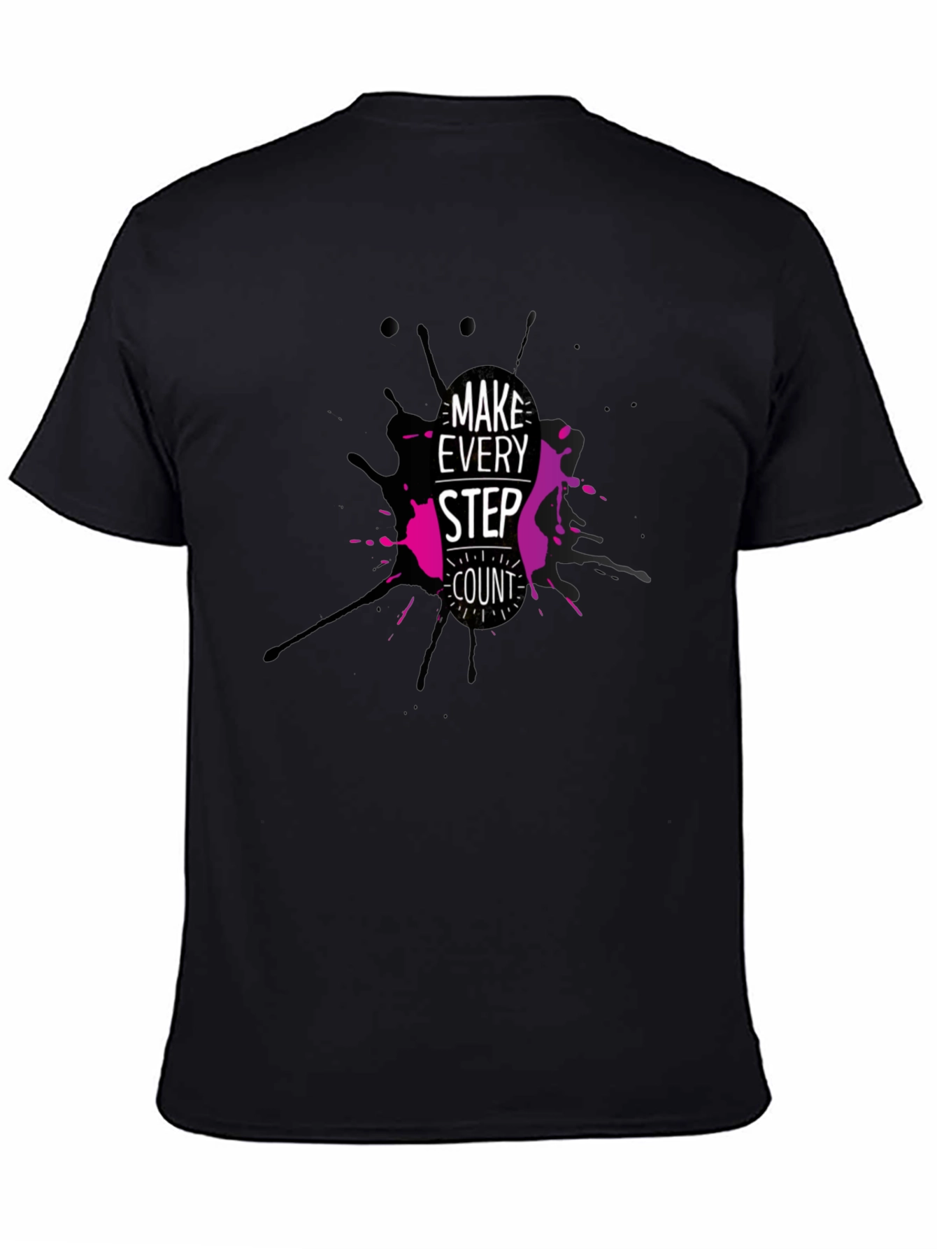 Make Every Step Count Black Graphic Tee