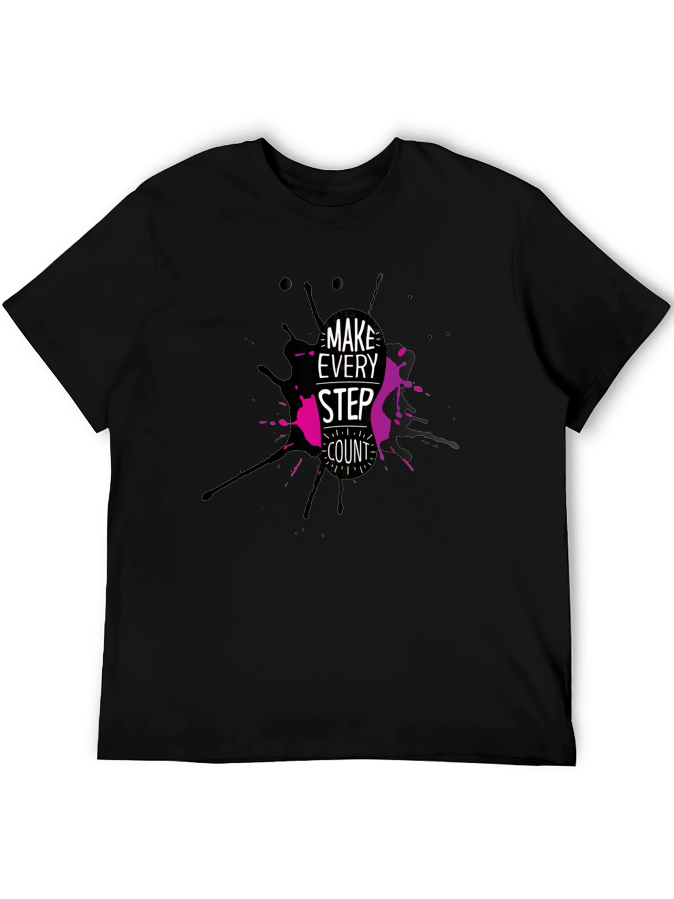 Make Every Step Count Black Graphic Tee
