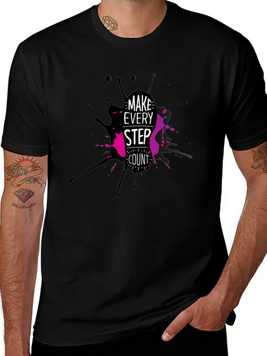 Make Every Step Count Black Graphic Tee