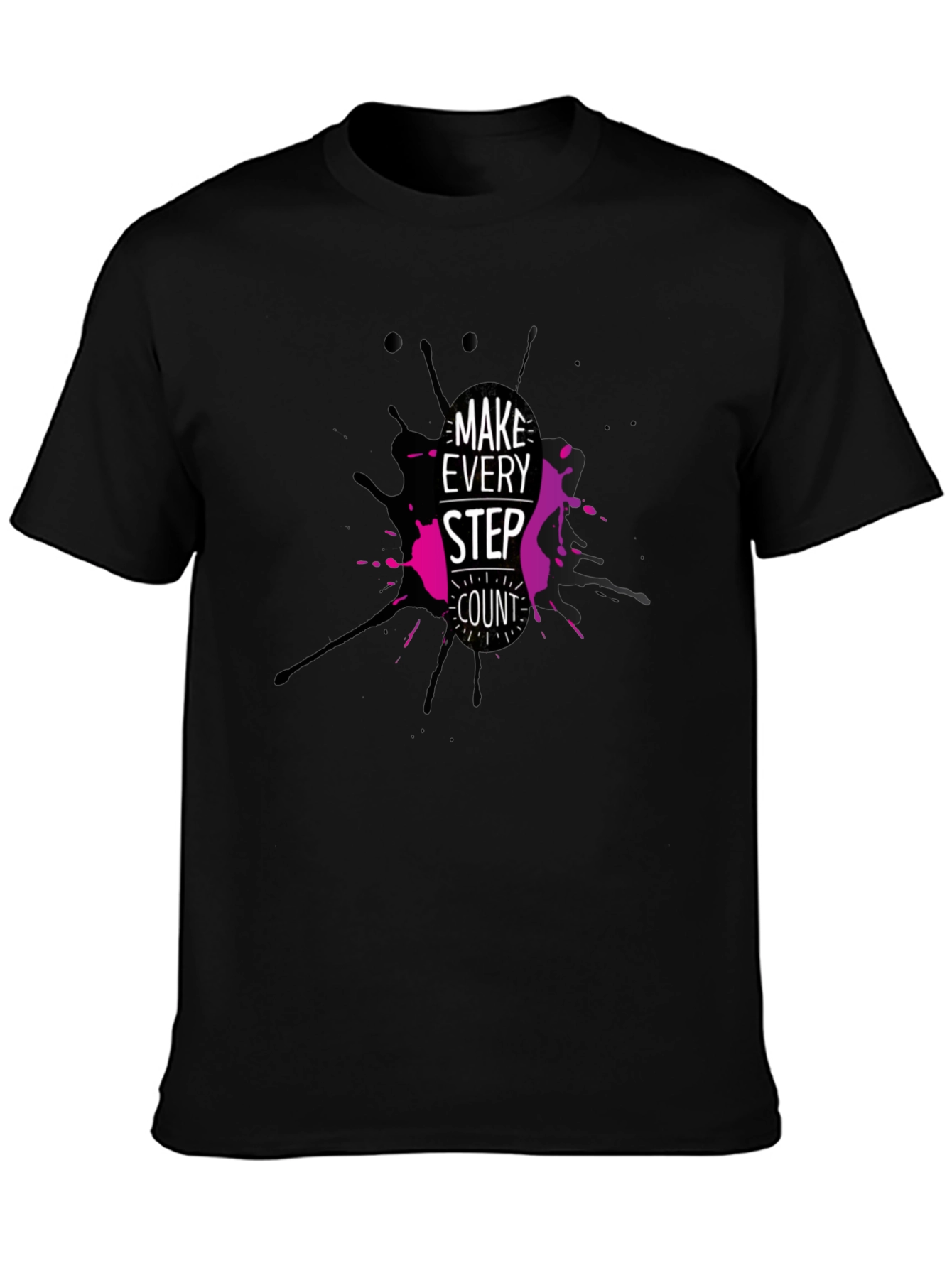 Make Every Step Count Black Graphic Tee
