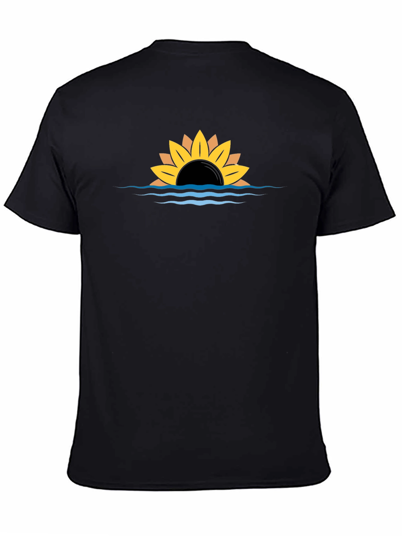 Sunflower Sunset Graphic Black Tee