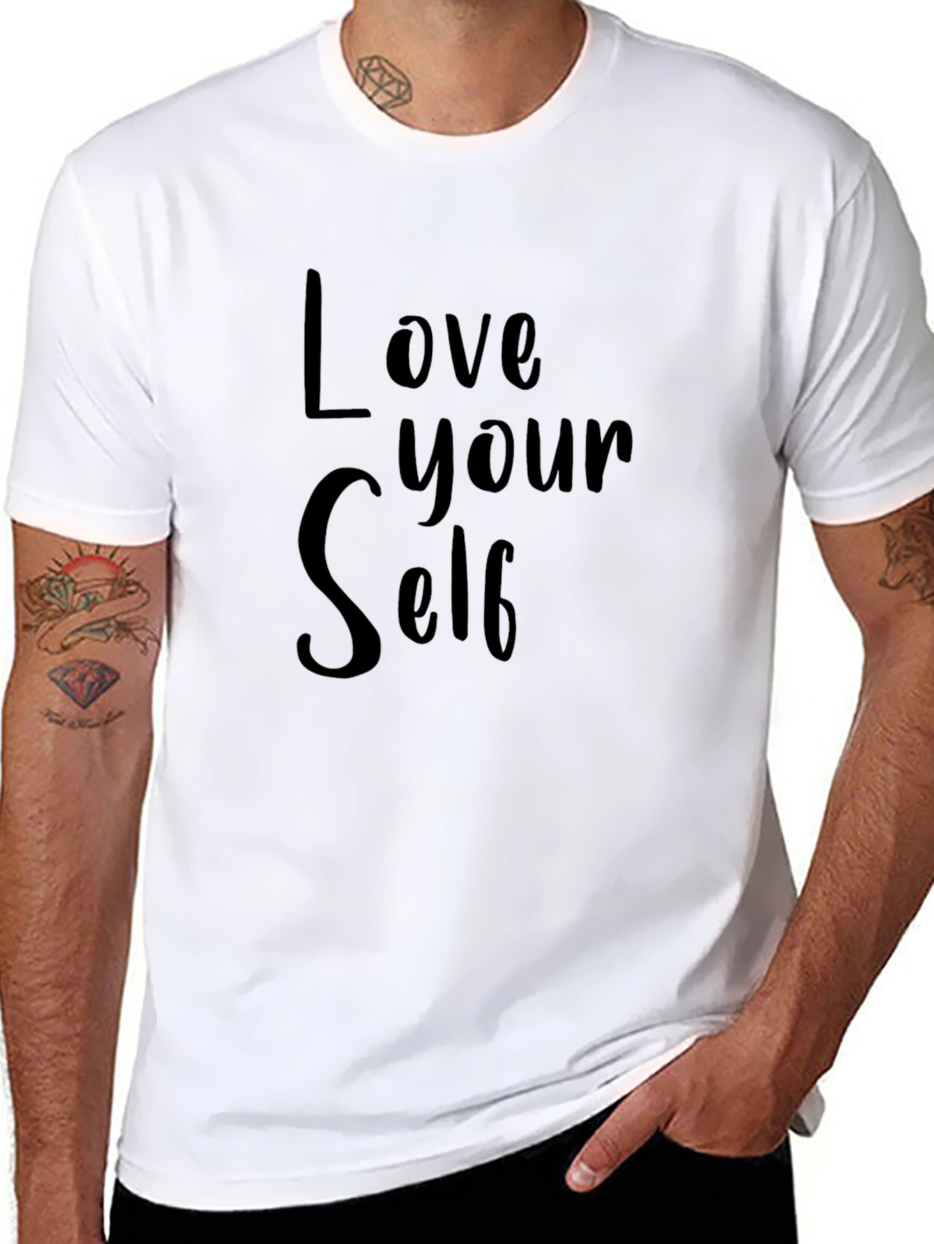 Love Yourself Black Graphic T-Shirt