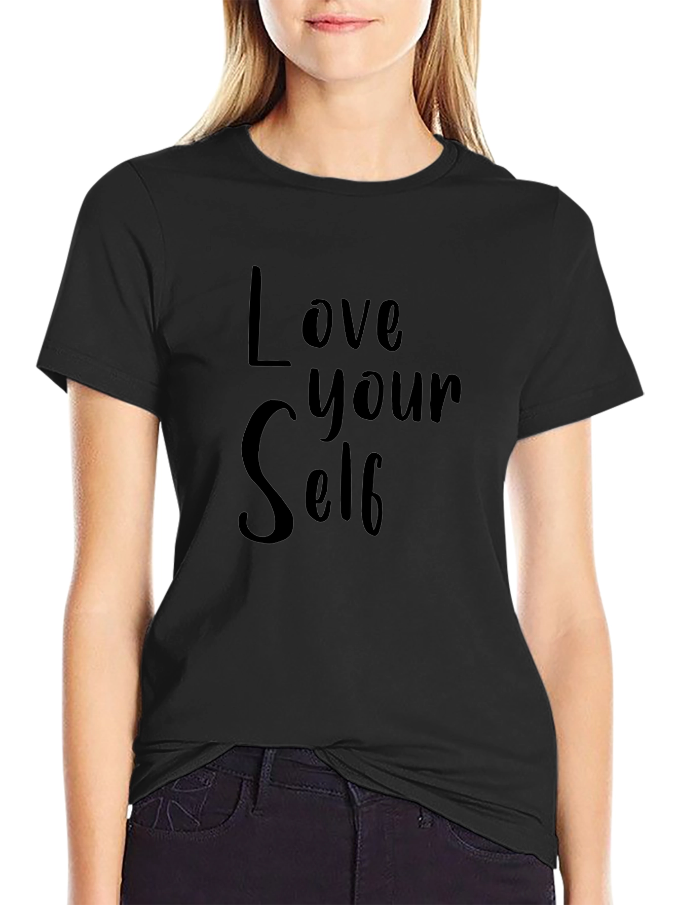 Love Yourself Black Graphic T-Shirt