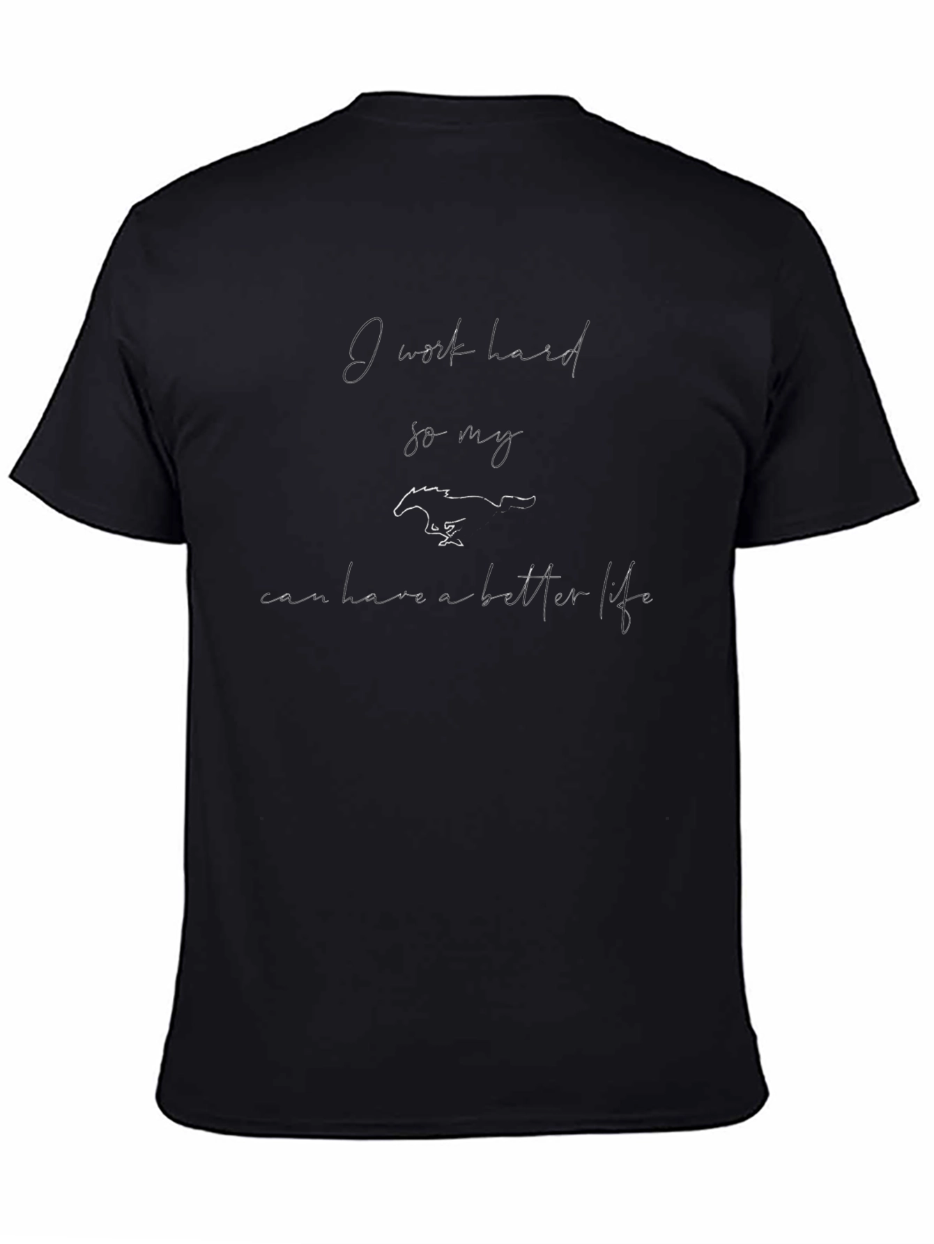 Work Hard Mustang Graphic T-Shirt