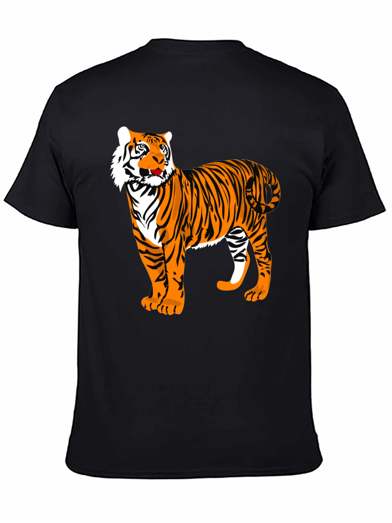 Bold Tiger Graphic Tee - Black Cotton