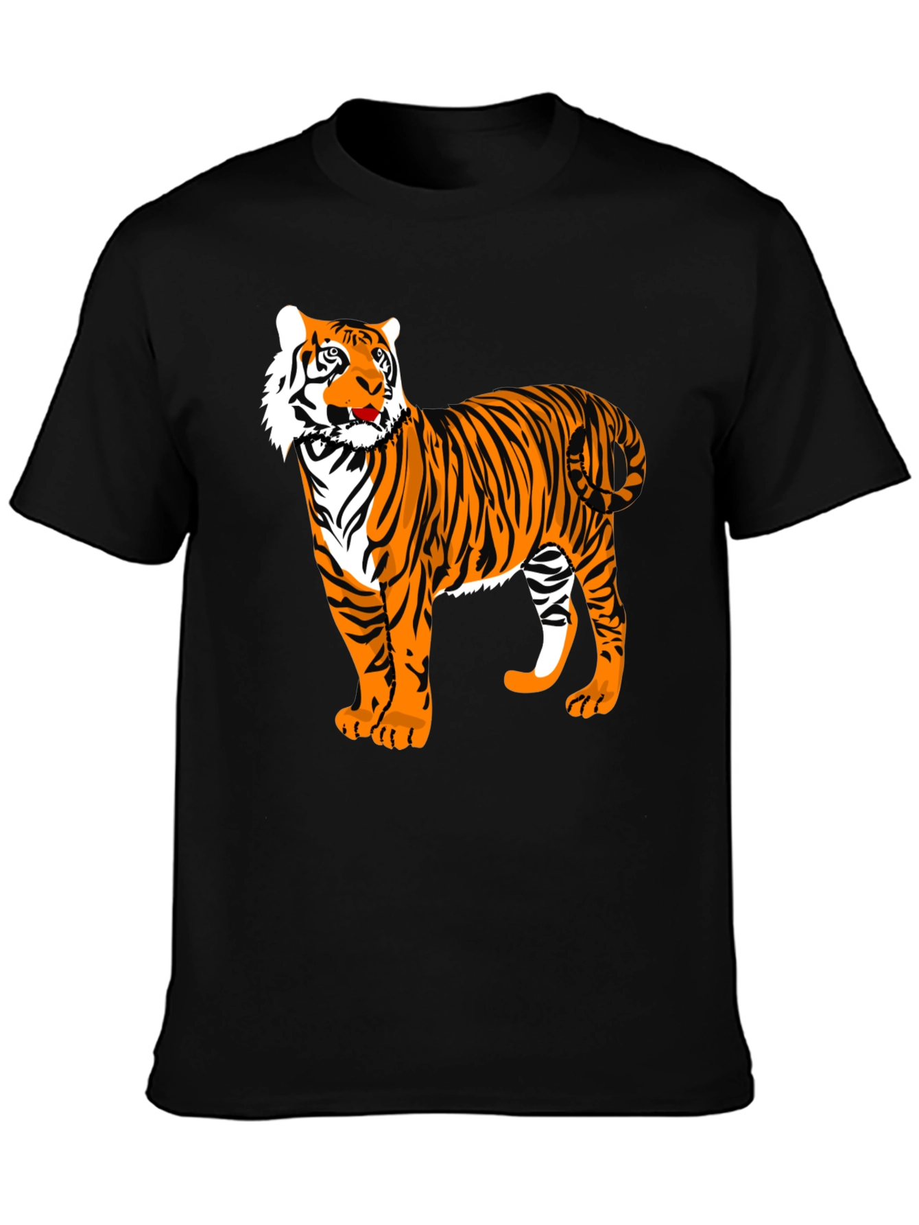 Bold Tiger Graphic Tee - Black Cotton
