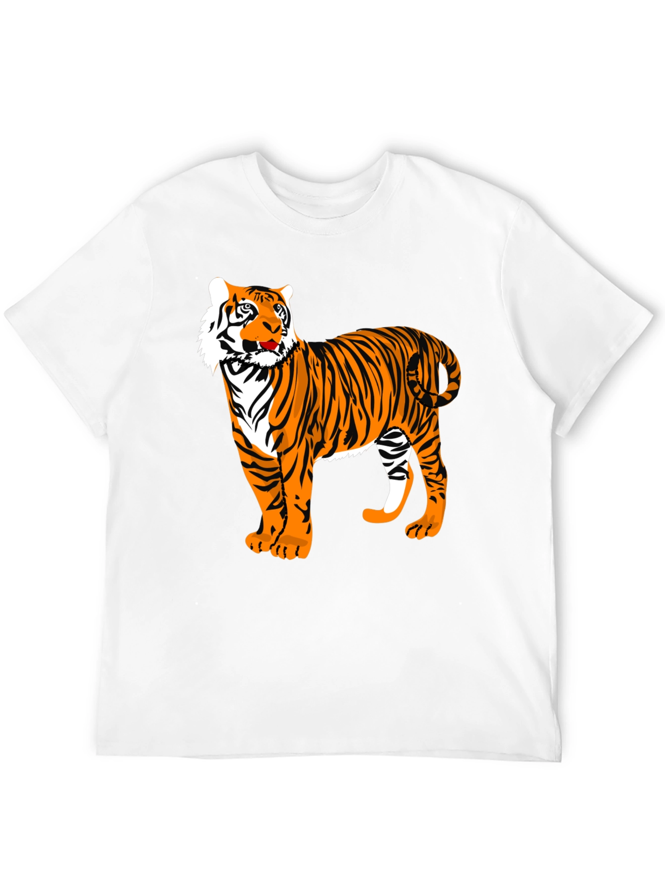 Bold Tiger Graphic Tee - Black Cotton