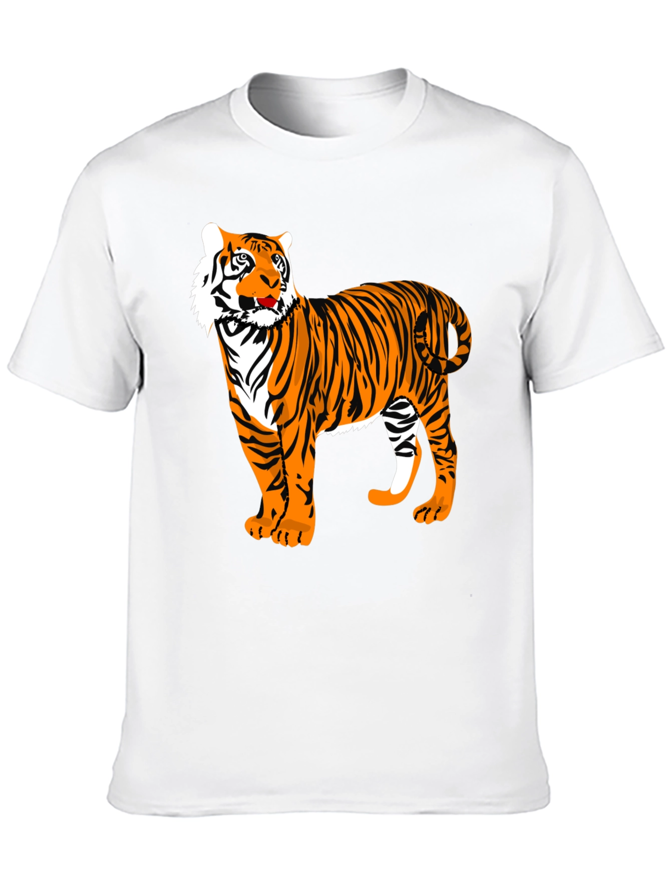 Bold Tiger Graphic Tee - Black Cotton