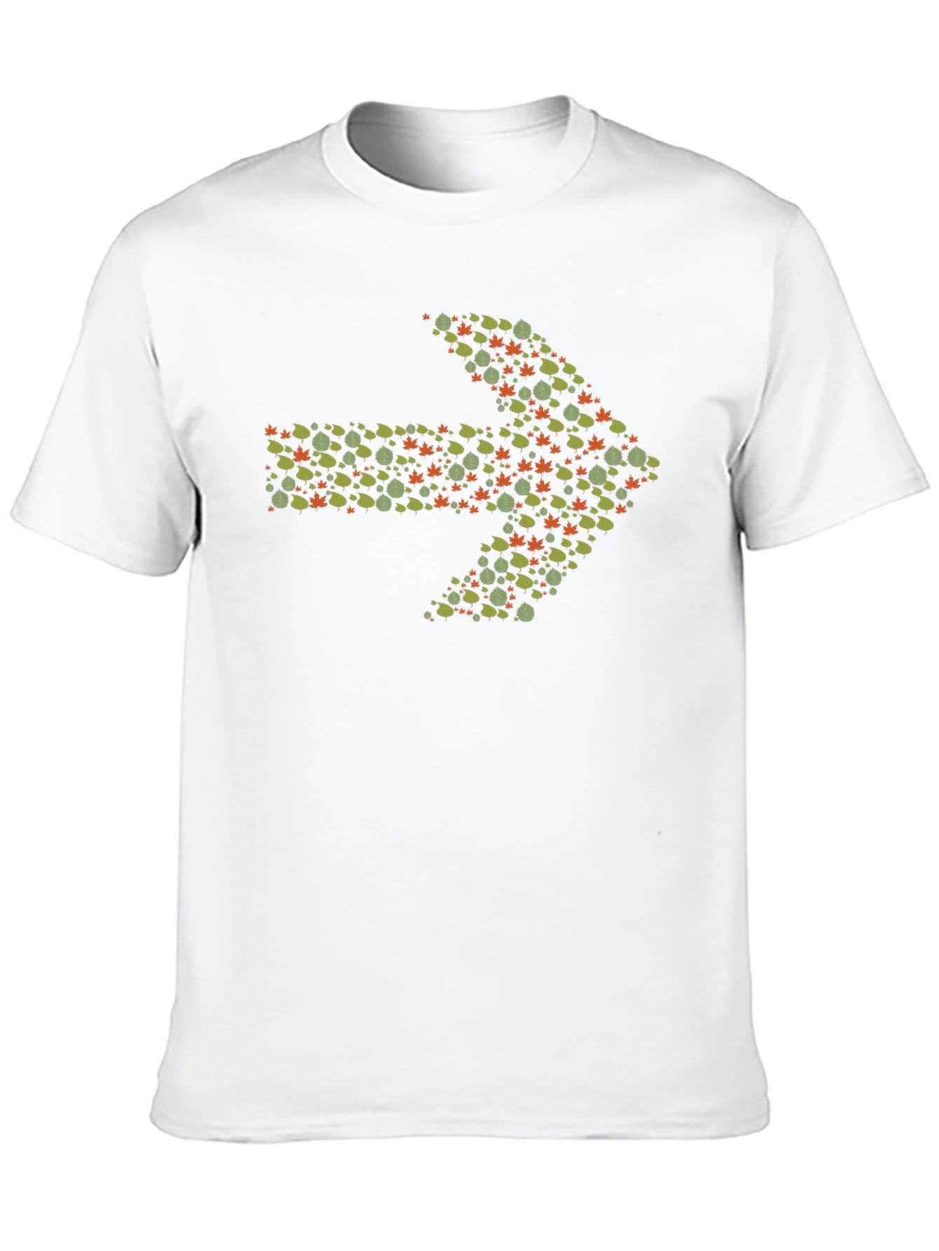 Leaf Arrow Graphic Tee - Black Cotton Casual Shirt