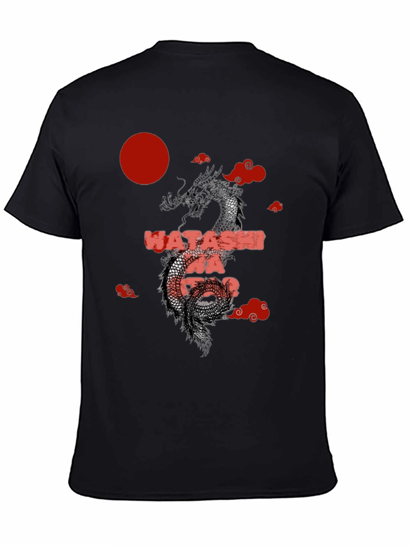 Dragon Japanese Text Graphic T-Shirt