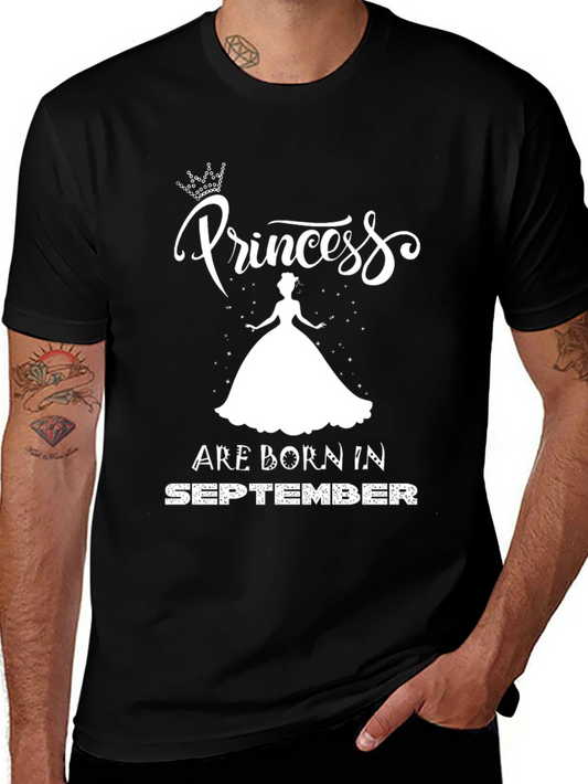 Princess Born in September Black T-Shirt