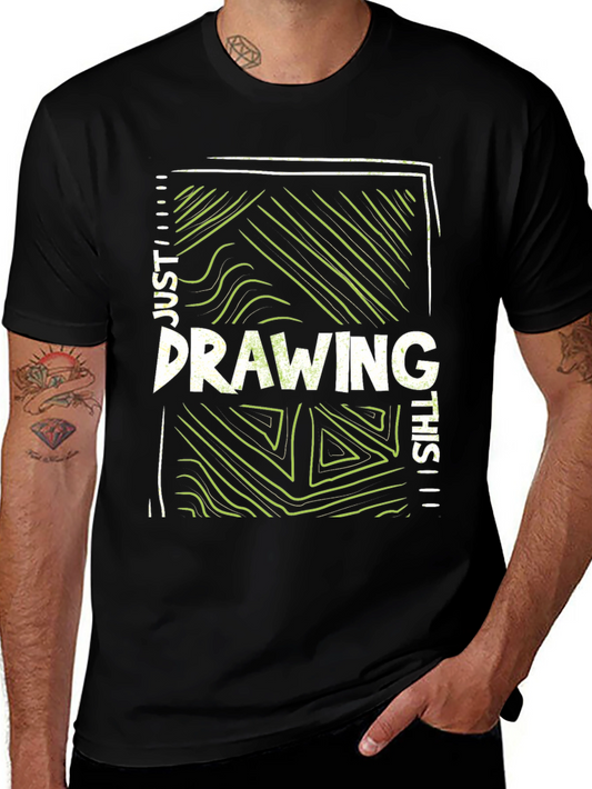 Just Drawing This Graphic Tee - Black Cotton Casual Shirt
