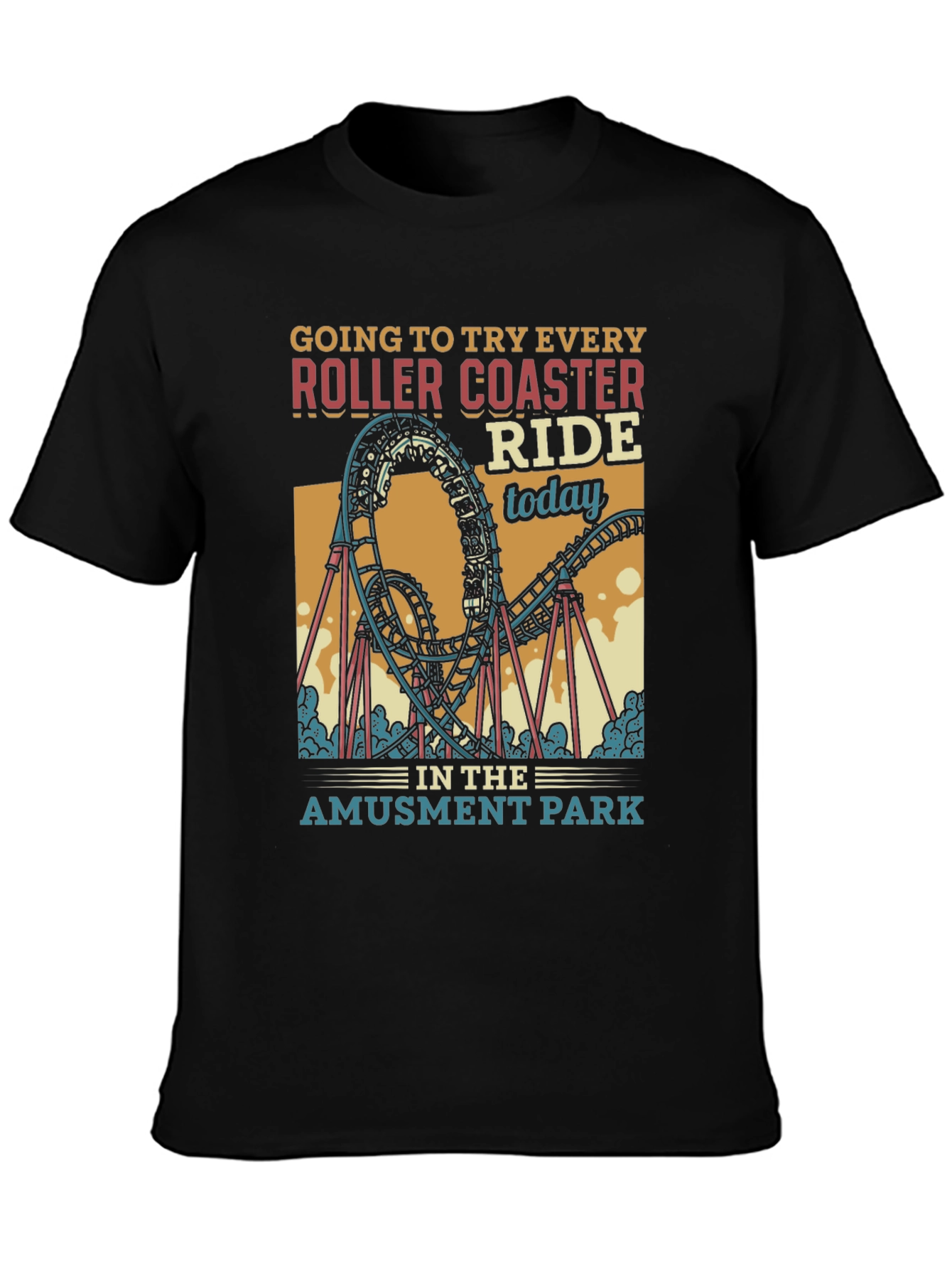 Amusement Park Roller Coaster T-Shirt