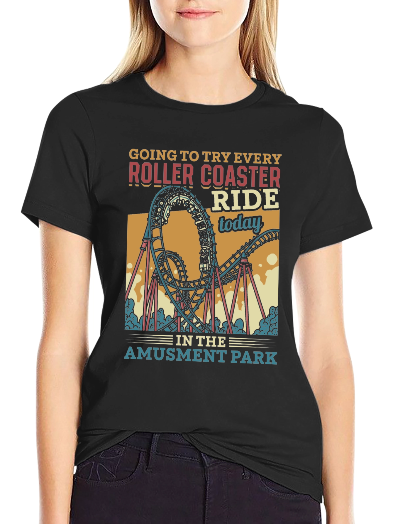 Amusement Park Roller Coaster T-Shirt