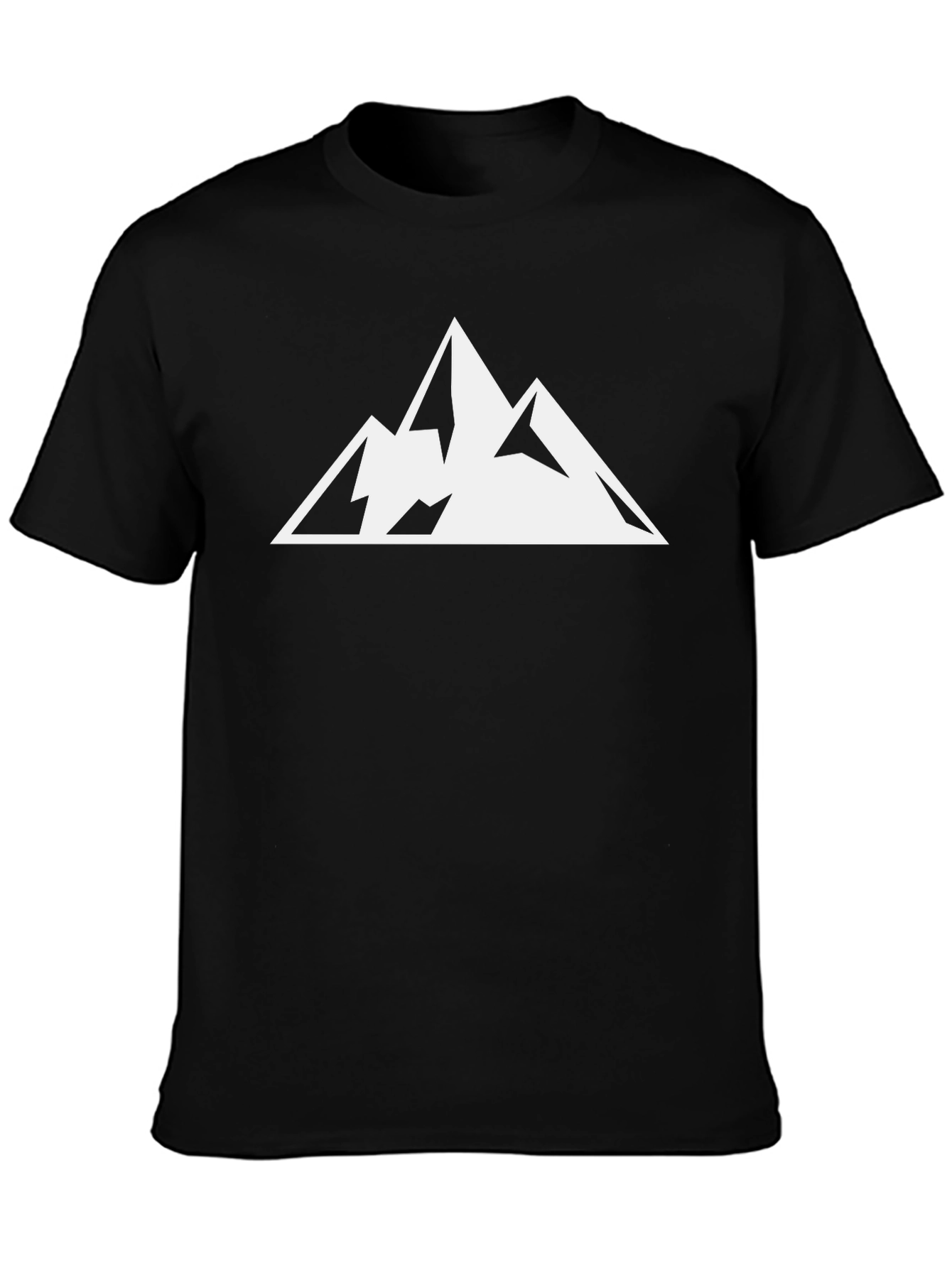 Mountain Peak Graphic Tee - Black Cotton T-Shirt