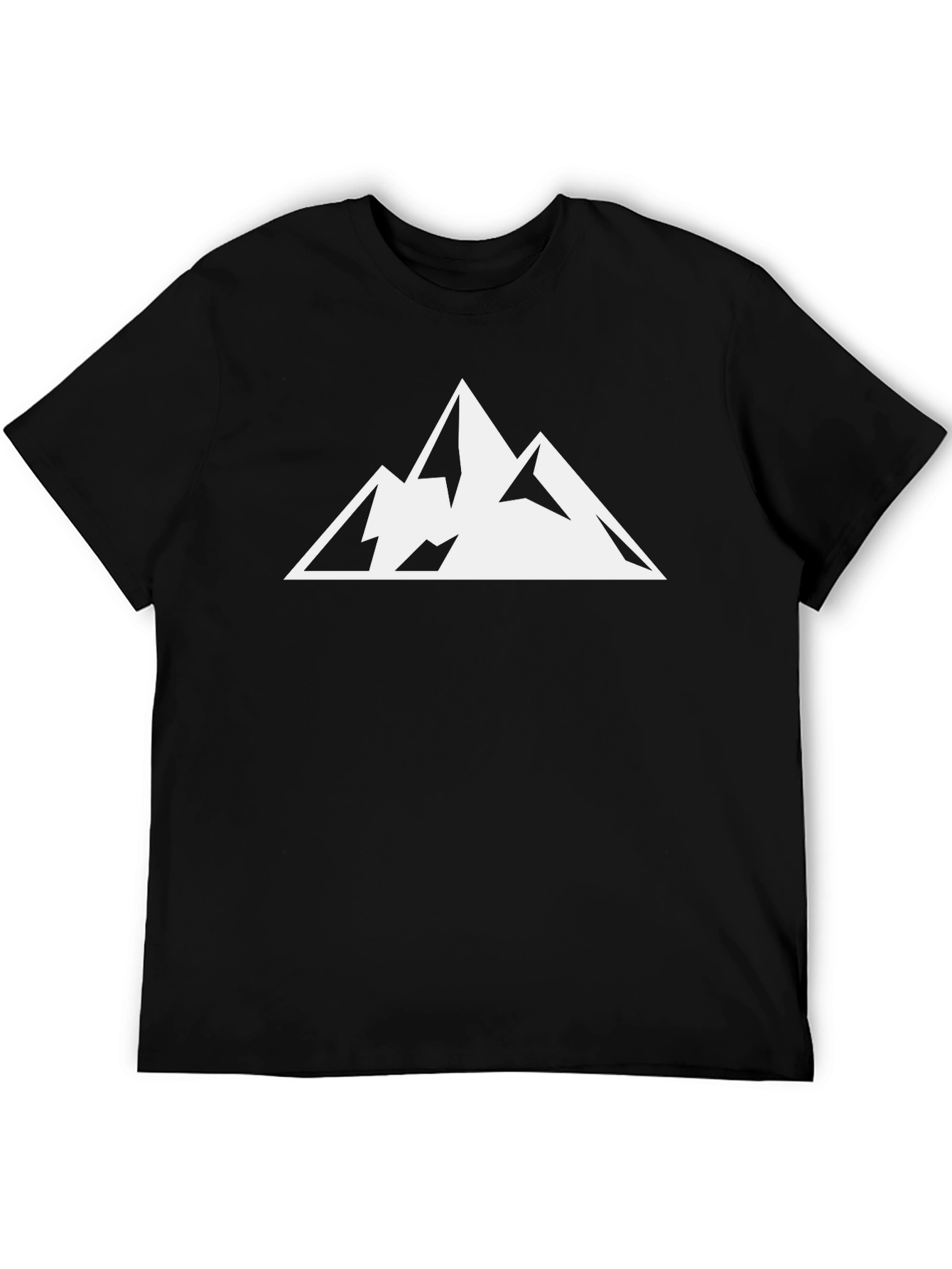 Mountain Peak Graphic Tee - Black Cotton T-Shirt