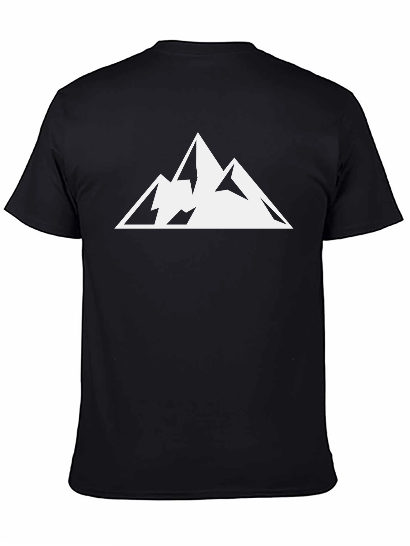 Mountain Peak Graphic Tee - Black Cotton T-Shirt