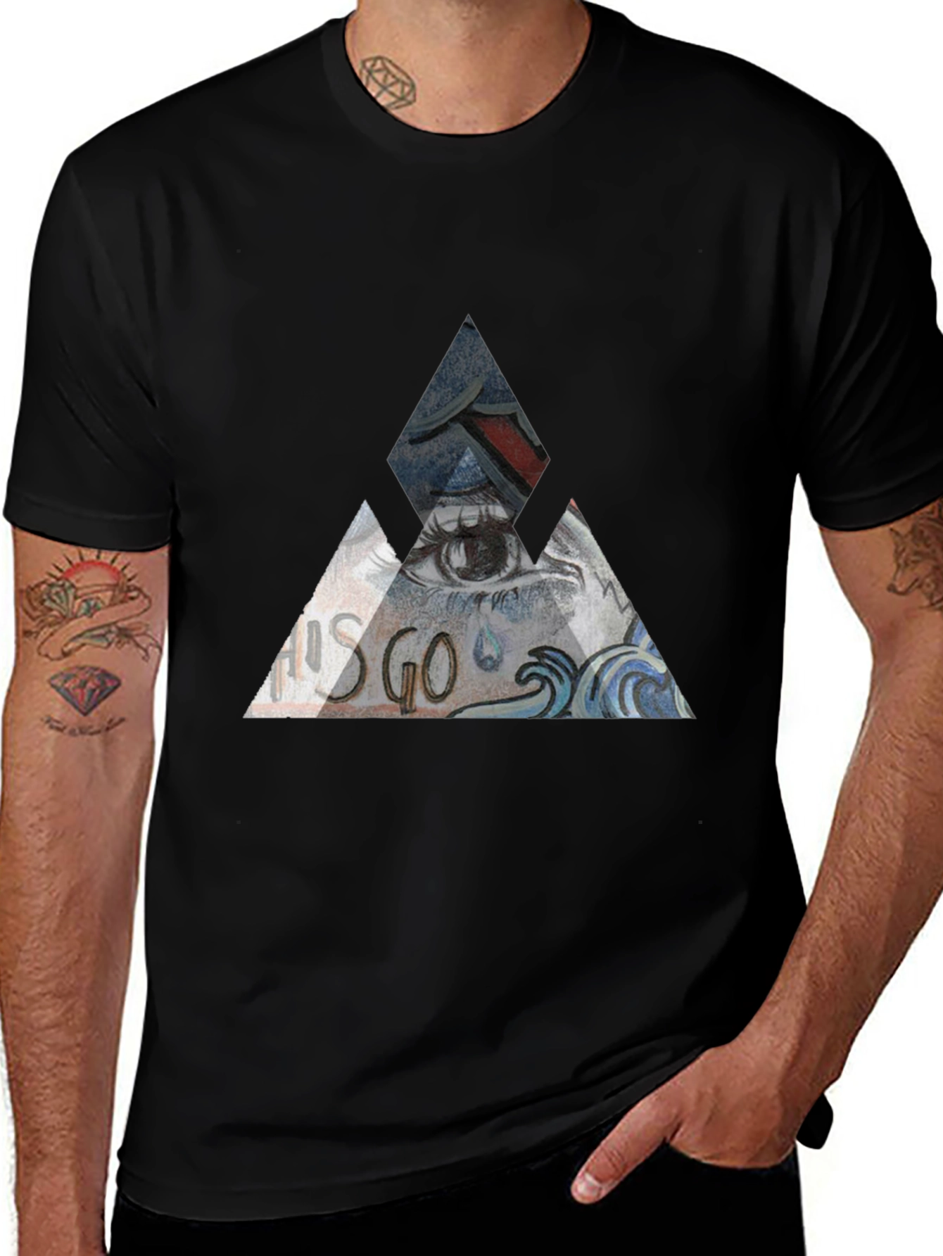 Abstract Triangle Eye Graphic T-Shirt
