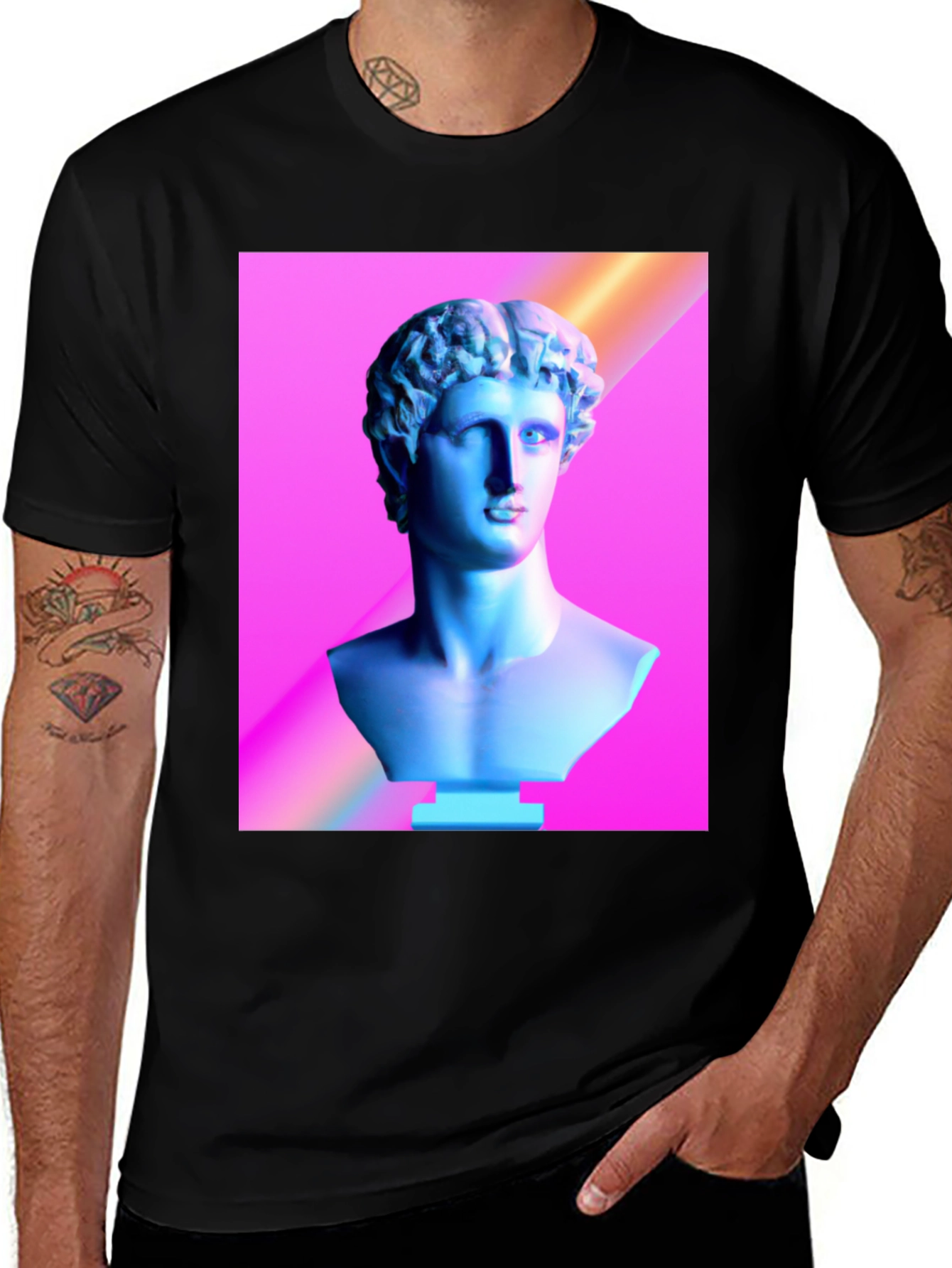 Vaporwave Bust T-Shirt - Retro Style