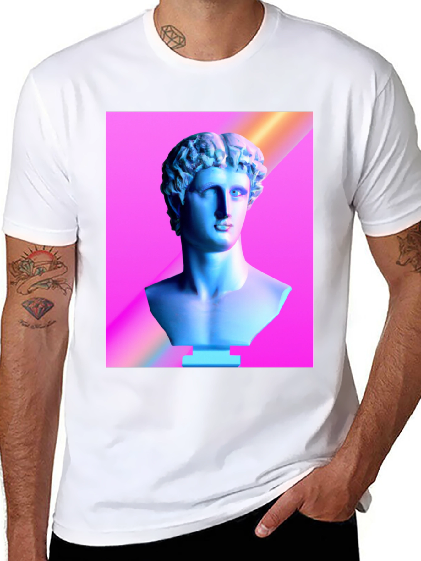 Vaporwave Bust T-Shirt - Retro Style