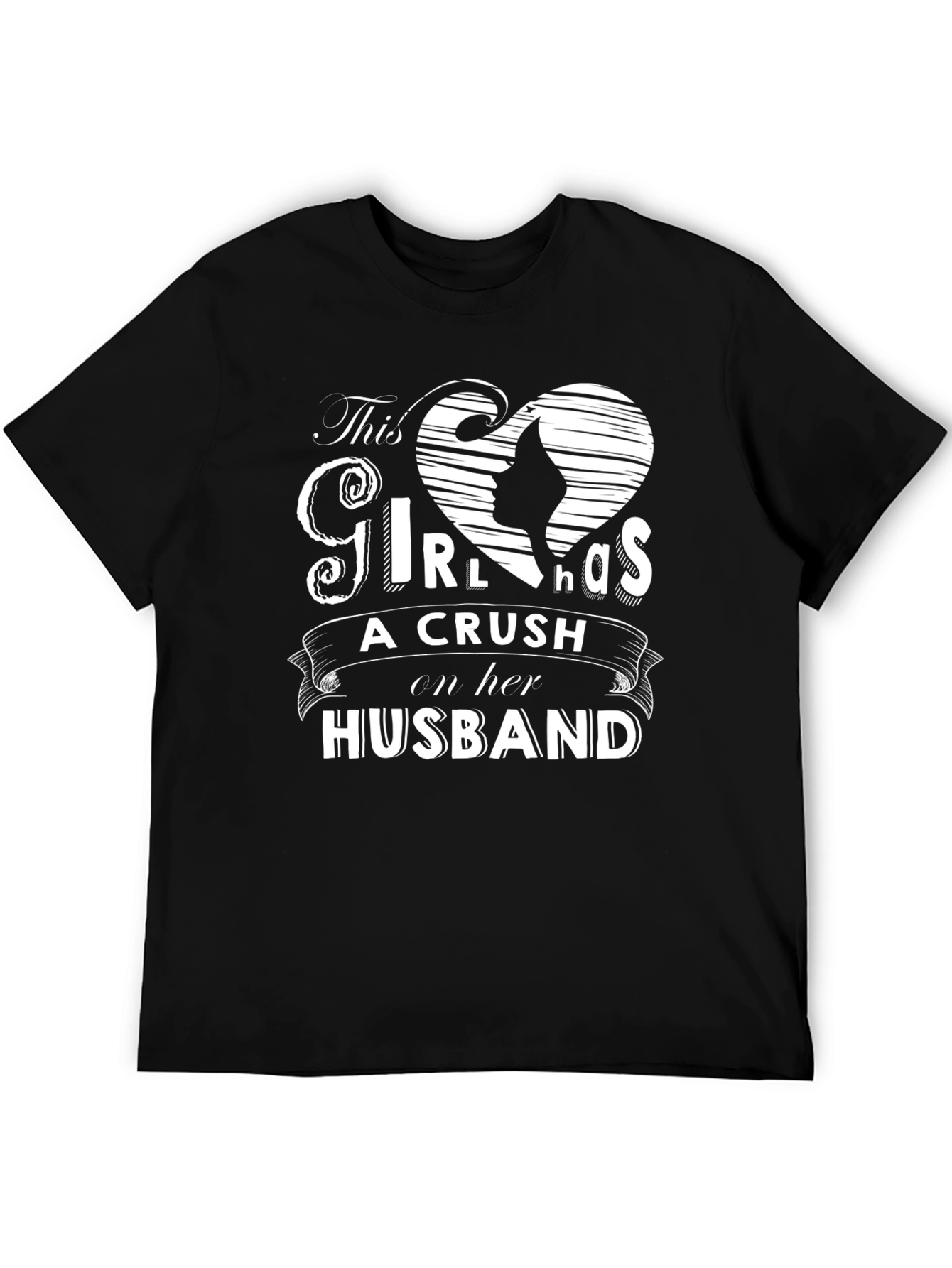 Wife Crush on Husband Graphic T-Shirt - Black